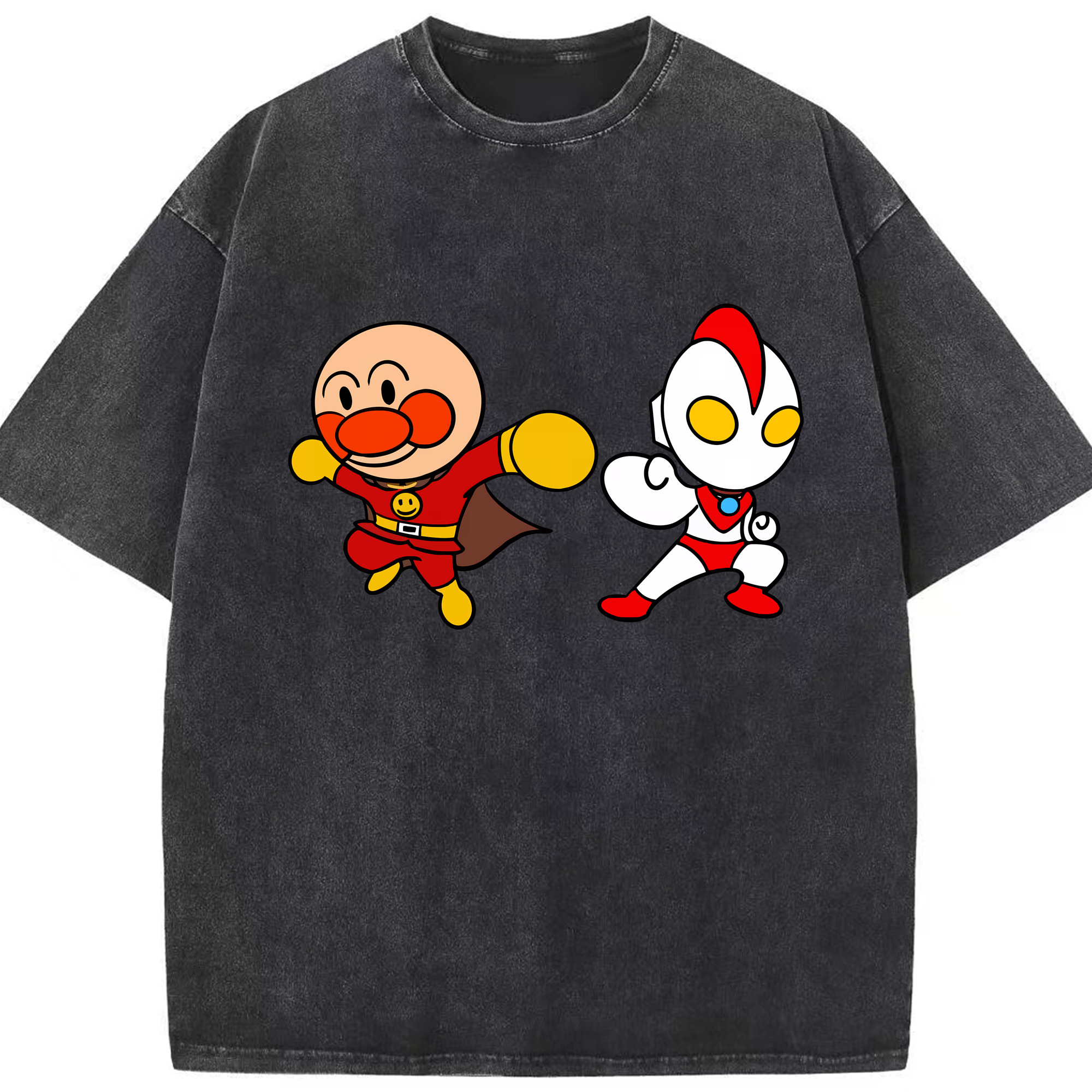 （画像用） アンパンマン Anpanman 綿100% ヴィンテージ風 半袖Tシャツ（フロントプリント）