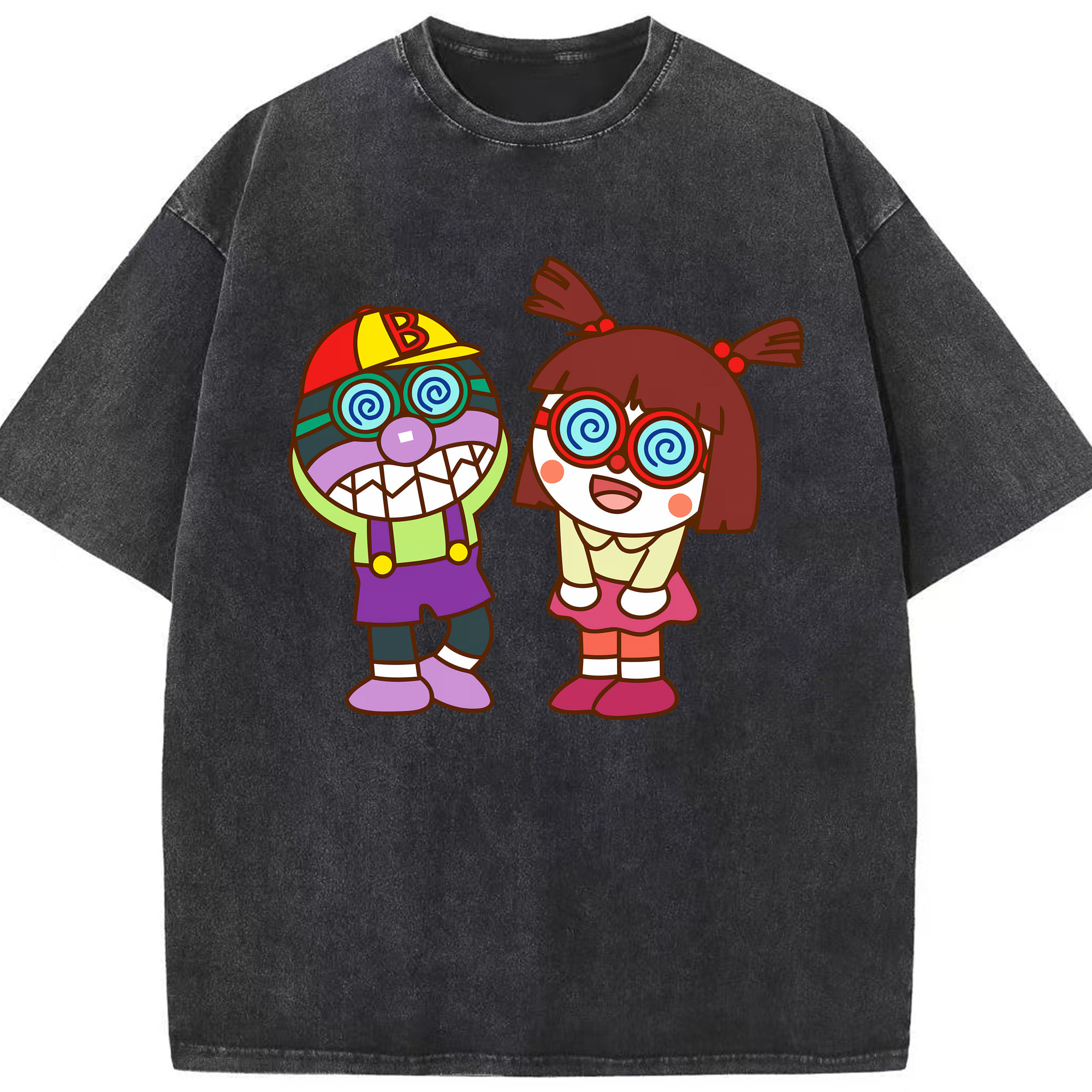 （画像用） アンパンマン Anpanman 綿100% ヴィンテージ風 半袖Tシャツ（フロントプリント）