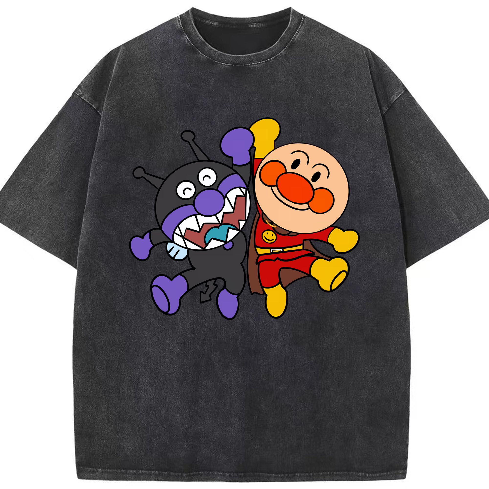 （画像用） アンパンマン Anpanman 綿100% ヴィンテージ風 半袖Tシャツ（フロントプリント）