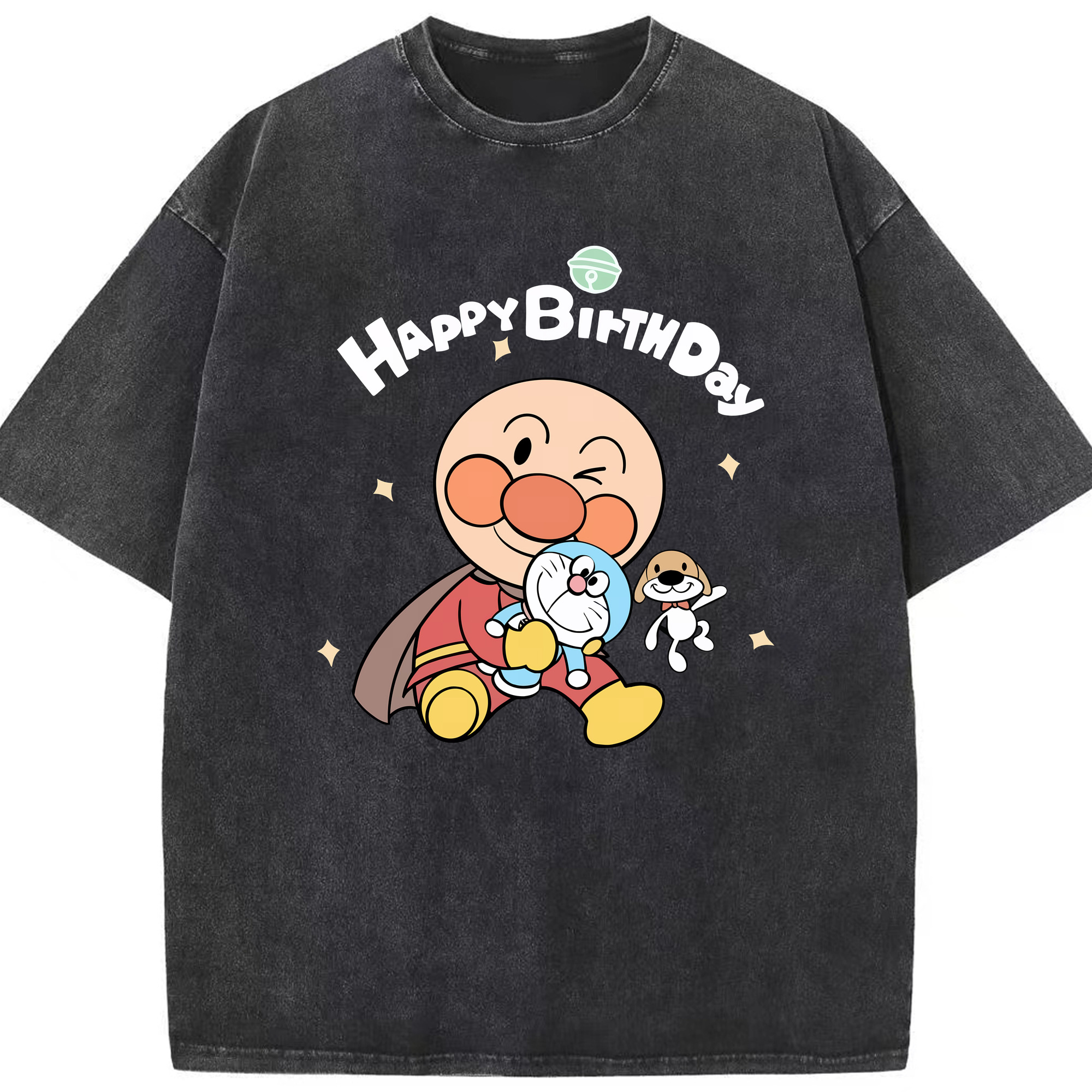 （画像用） アンパンマン Anpanman 綿100% ヴィンテージ風 半袖Tシャツ（フロントプリント）