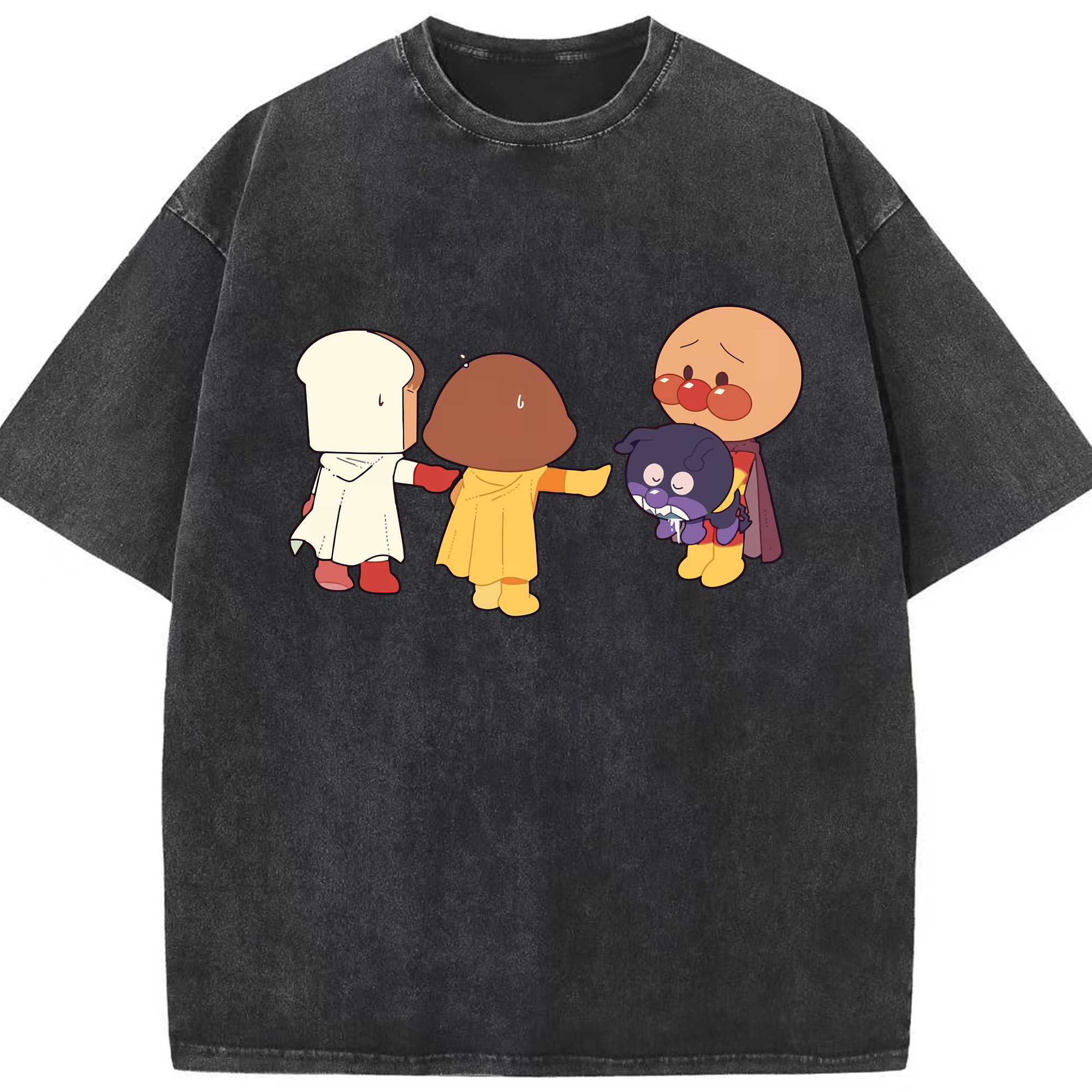 （画像用） アンパンマン Anpanman 綿100% ヴィンテージ風 半袖Tシャツ（フロントプリント）
