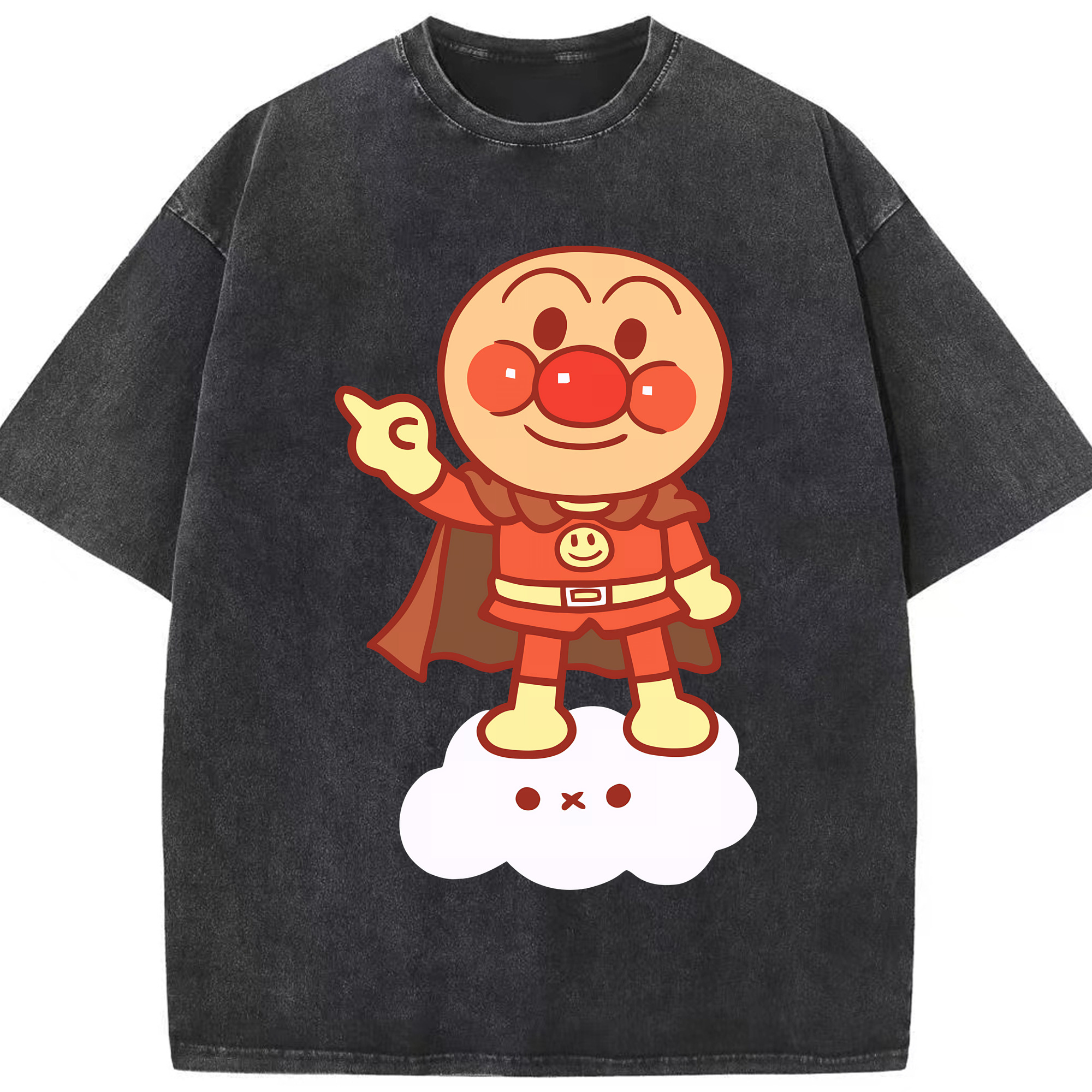 （画像用） アンパンマン Anpanman 綿100% ヴィンテージ風 半袖Tシャツ（フロントプリント）