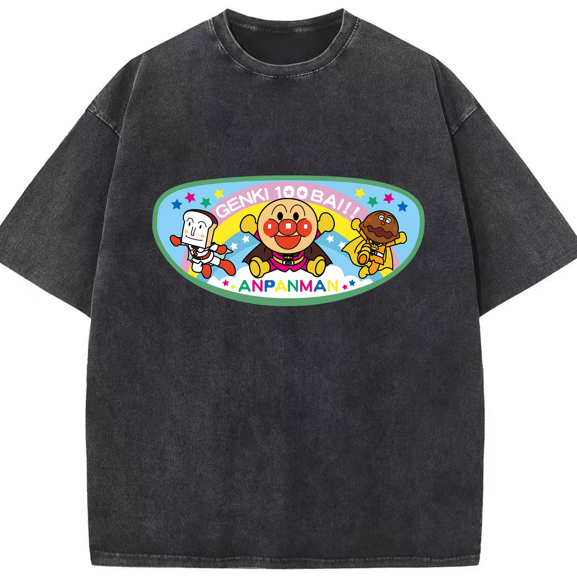 （画像用） アンパンマン Anpanman 綿100% ヴィンテージ風 半袖Tシャツ（フロントプリント）