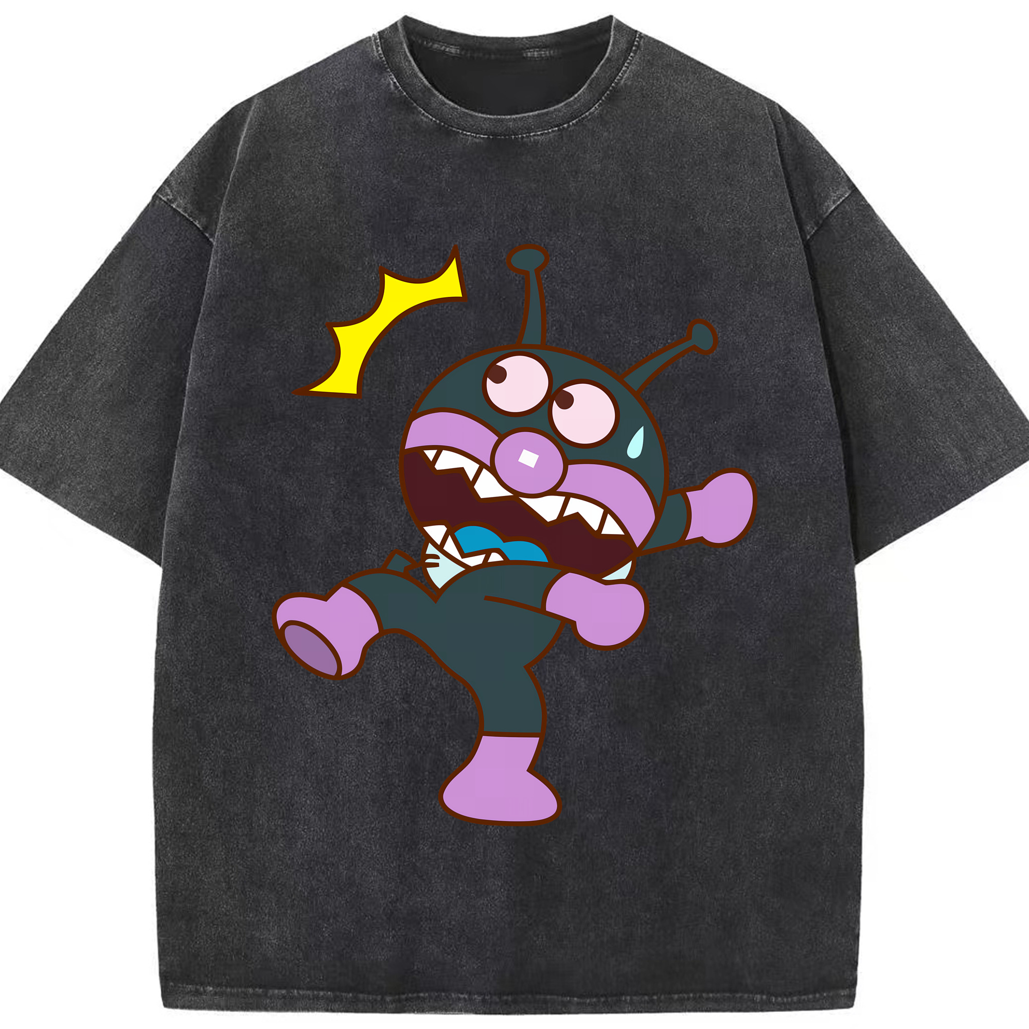 （画像用） アンパンマン Anpanman 綿100% ヴィンテージ風 半袖Tシャツ（フロントプリント）