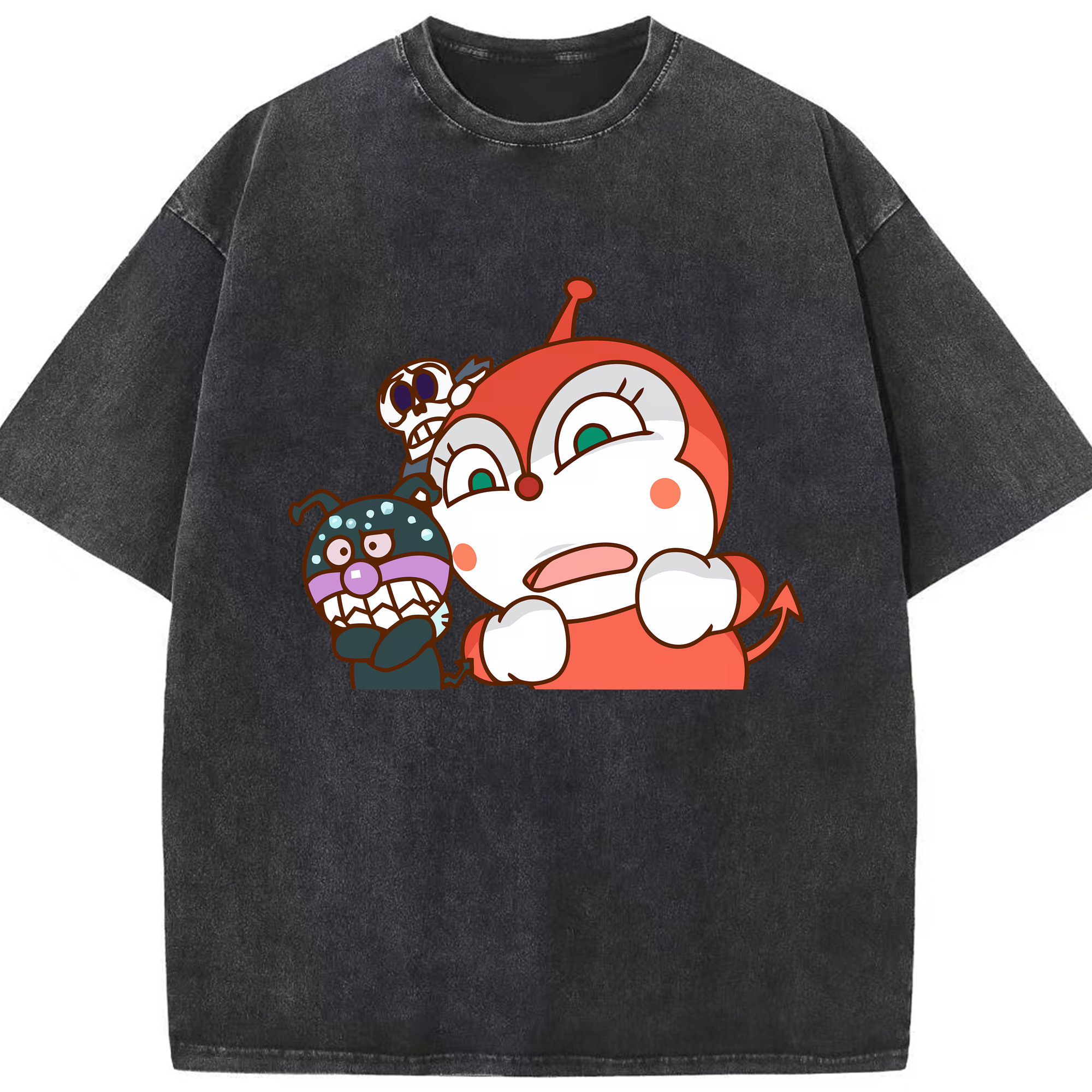 （画像用） アンパンマン Anpanman 綿100% ヴィンテージ風 半袖Tシャツ（フロントプリント）