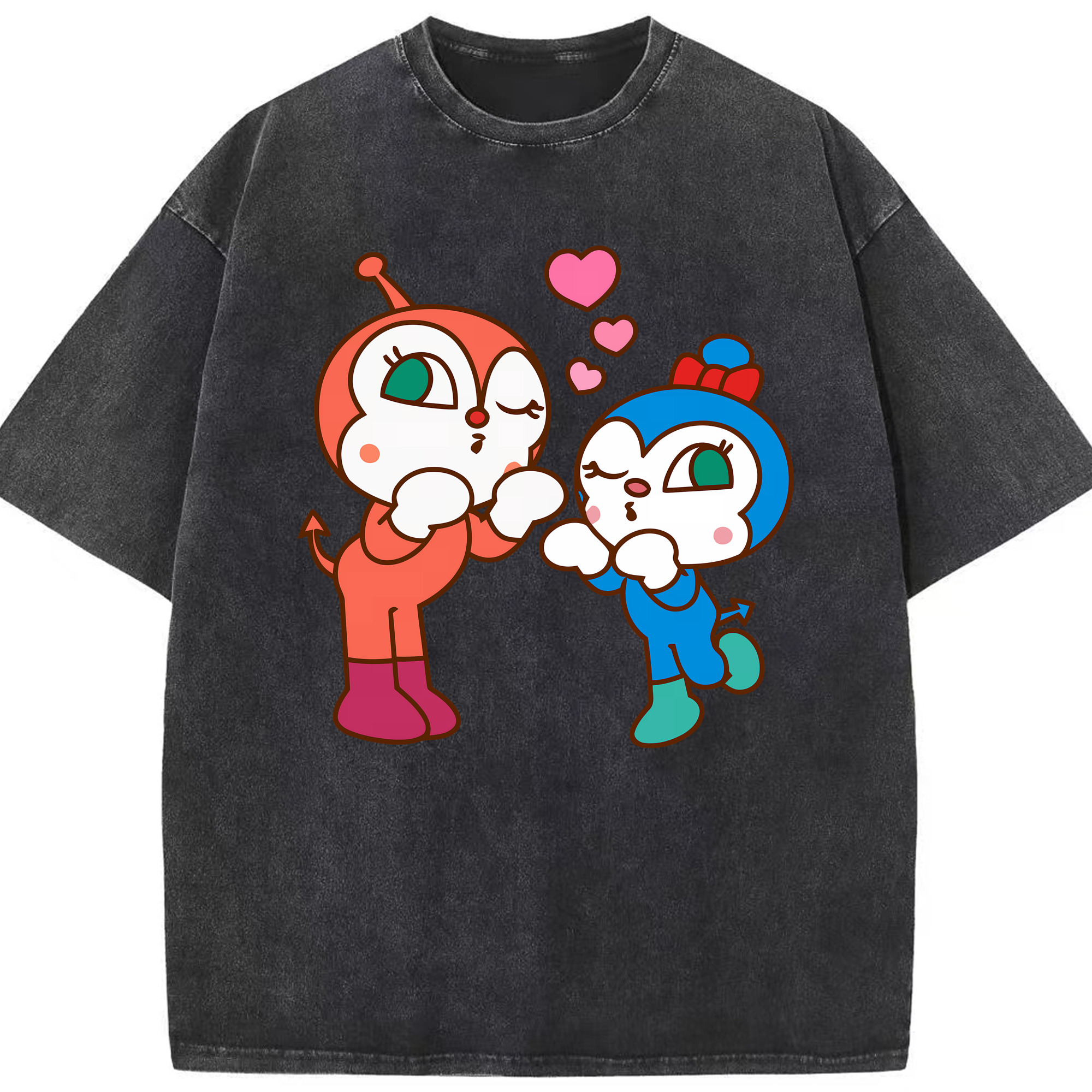 （画像用） アンパンマン Anpanman 綿100% ヴィンテージ風 半袖Tシャツ（フロントプリント）