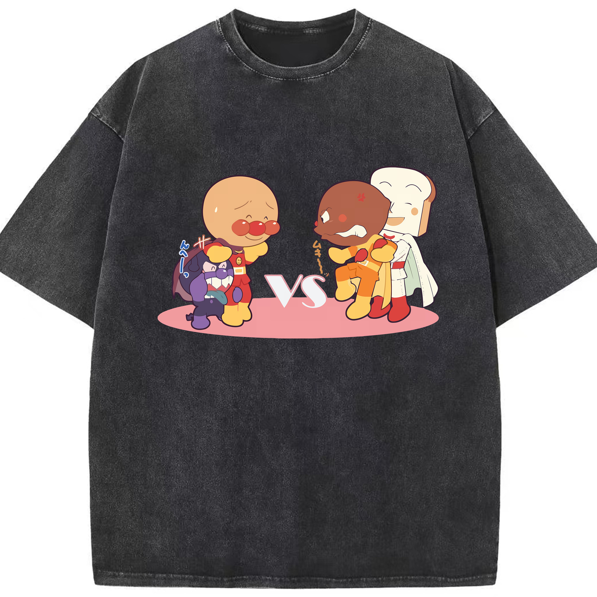 （画像用） アンパンマン Anpanman 綿100% ヴィンテージ風 半袖Tシャツ（フロントプリント）