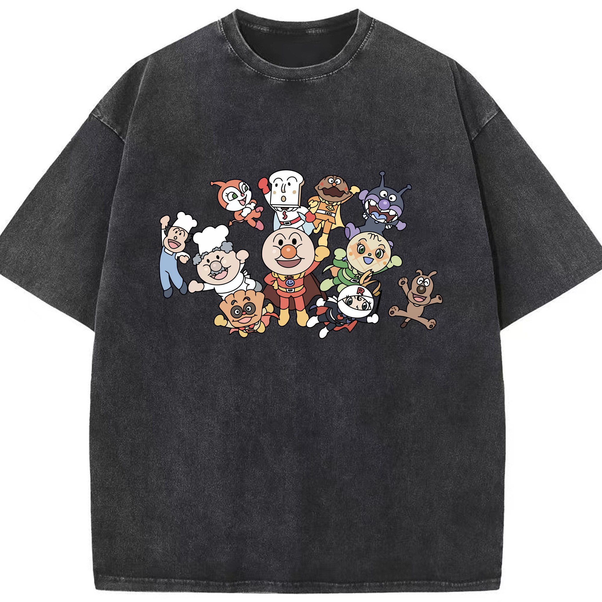 （画像用） アンパンマン Anpanman 綿100% ヴィンテージ風 半袖Tシャツ（フロントプリント）
