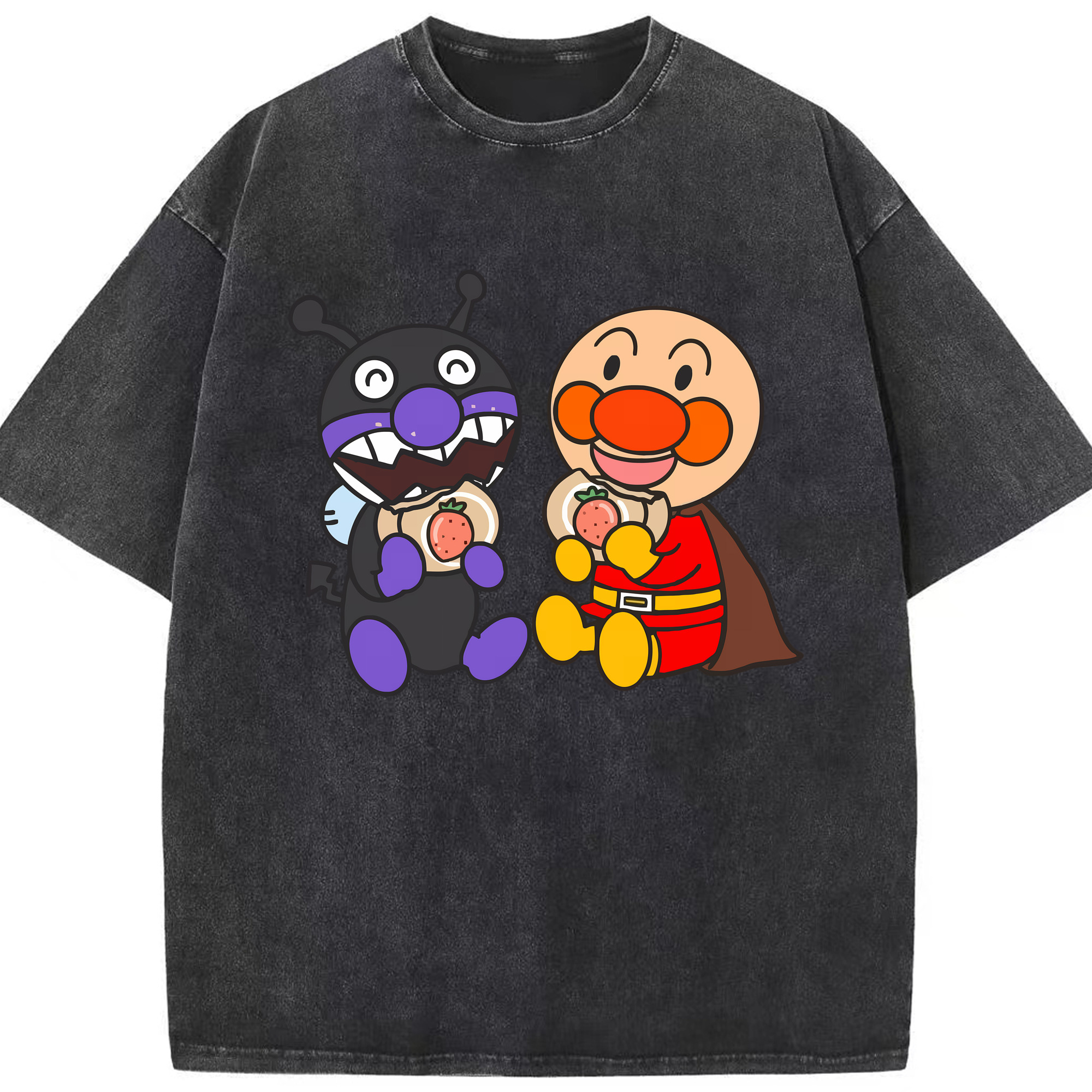 （画像用） アンパンマン Anpanman 綿100% ヴィンテージ風 半袖Tシャツ（フロントプリント）