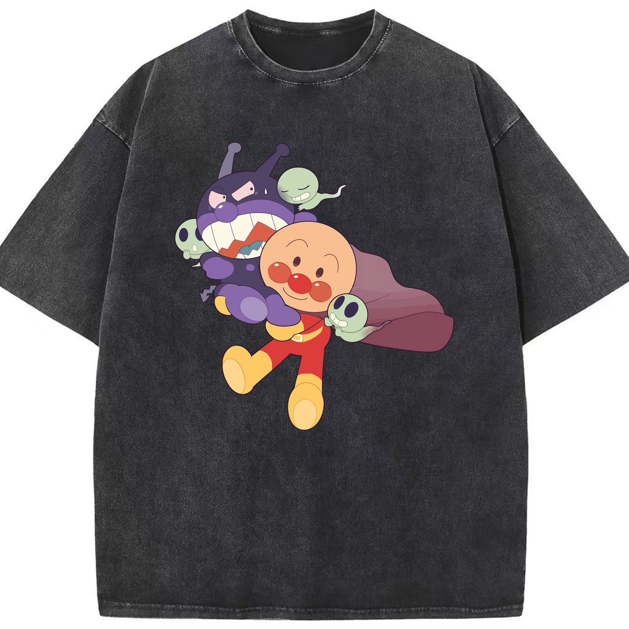 （画像用） アンパンマン Anpanman 綿100% ヴィンテージ風 半袖Tシャツ（フロントプリント）
