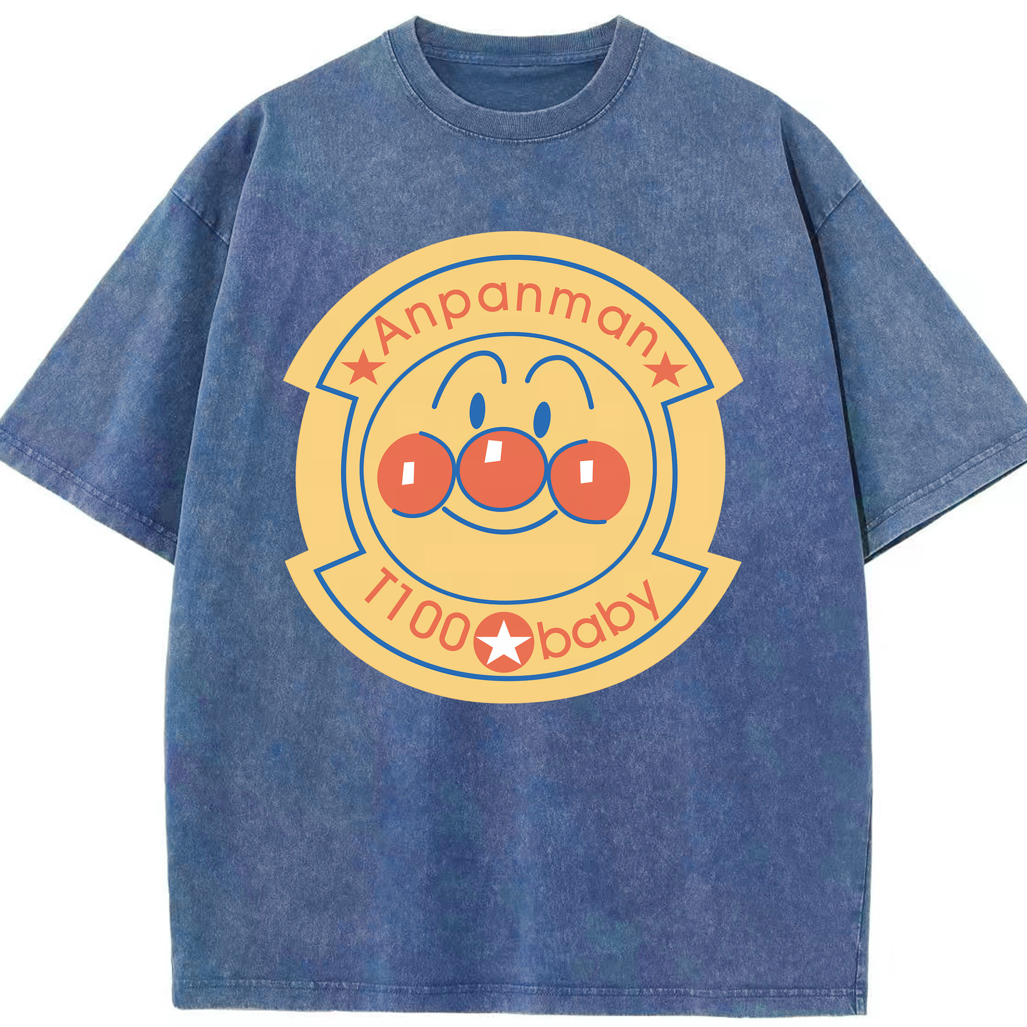 （画像用） アンパンマン Anpanman 綿100% ヴィンテージ風 半袖Tシャツ（フロントプリント）