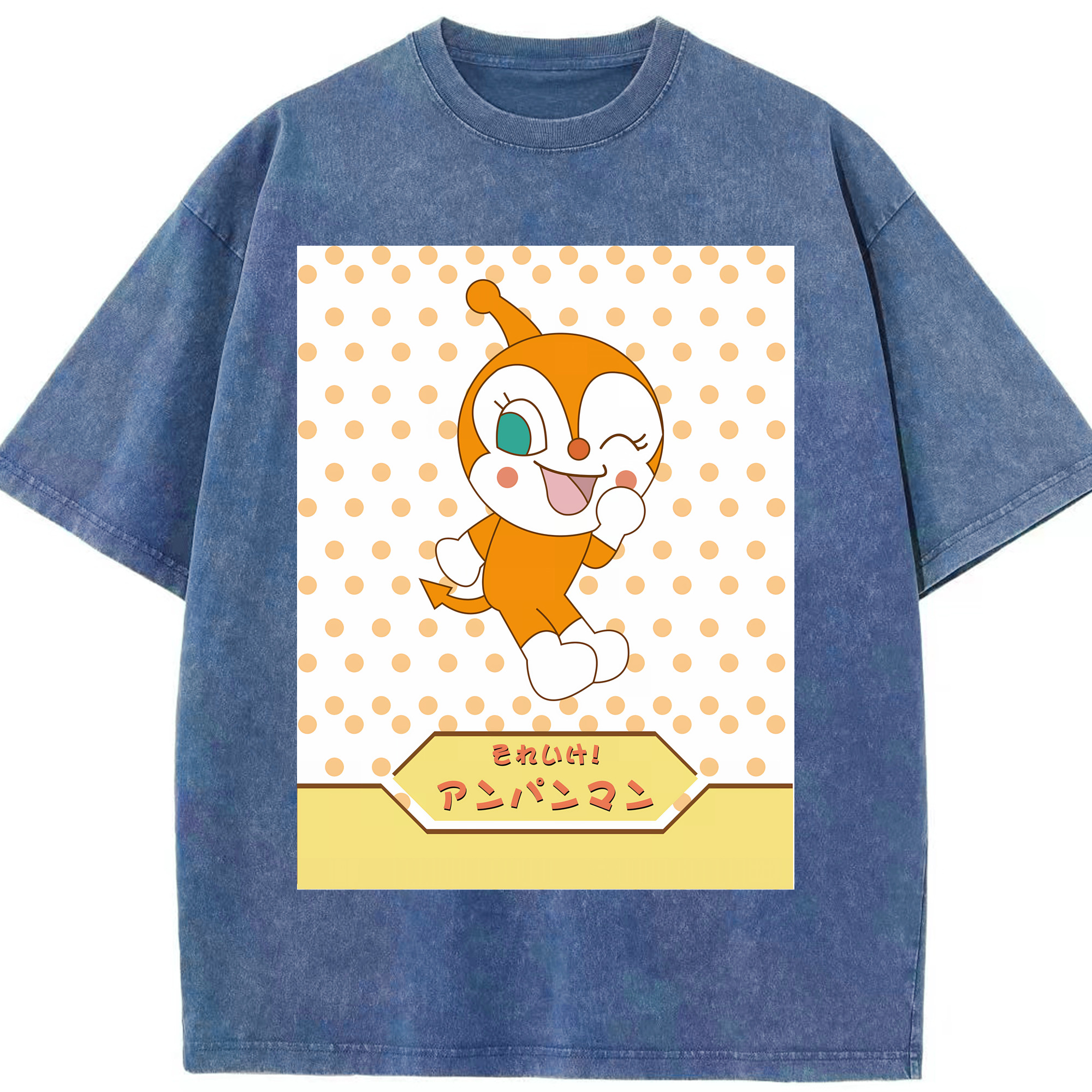 （画像用） アンパンマン Anpanman 綿100% ヴィンテージ風 半袖Tシャツ（フロントプリント）