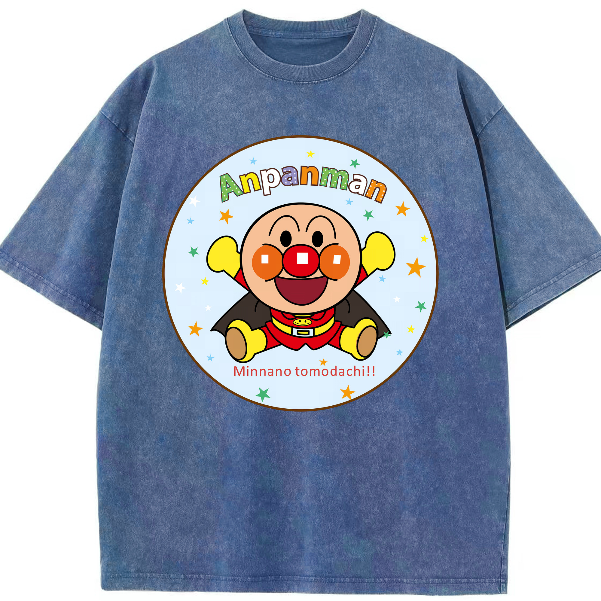 （画像用） アンパンマン Anpanman 綿100% ヴィンテージ風 半袖Tシャツ（フロントプリント）