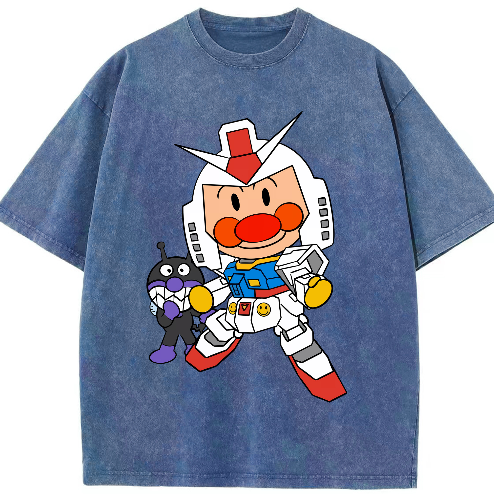 （画像用） アンパンマン Anpanman 綿100% ヴィンテージ風 半袖Tシャツ（フロントプリント）