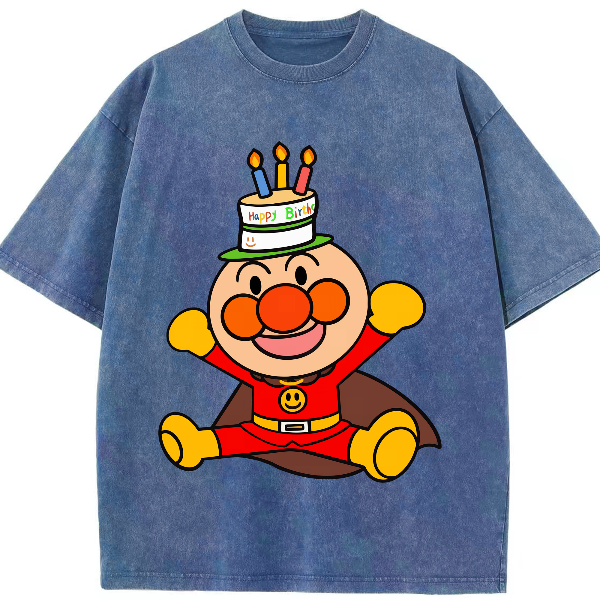 （画像用） アンパンマン Anpanman 綿100% ヴィンテージ風 半袖Tシャツ（フロントプリント）