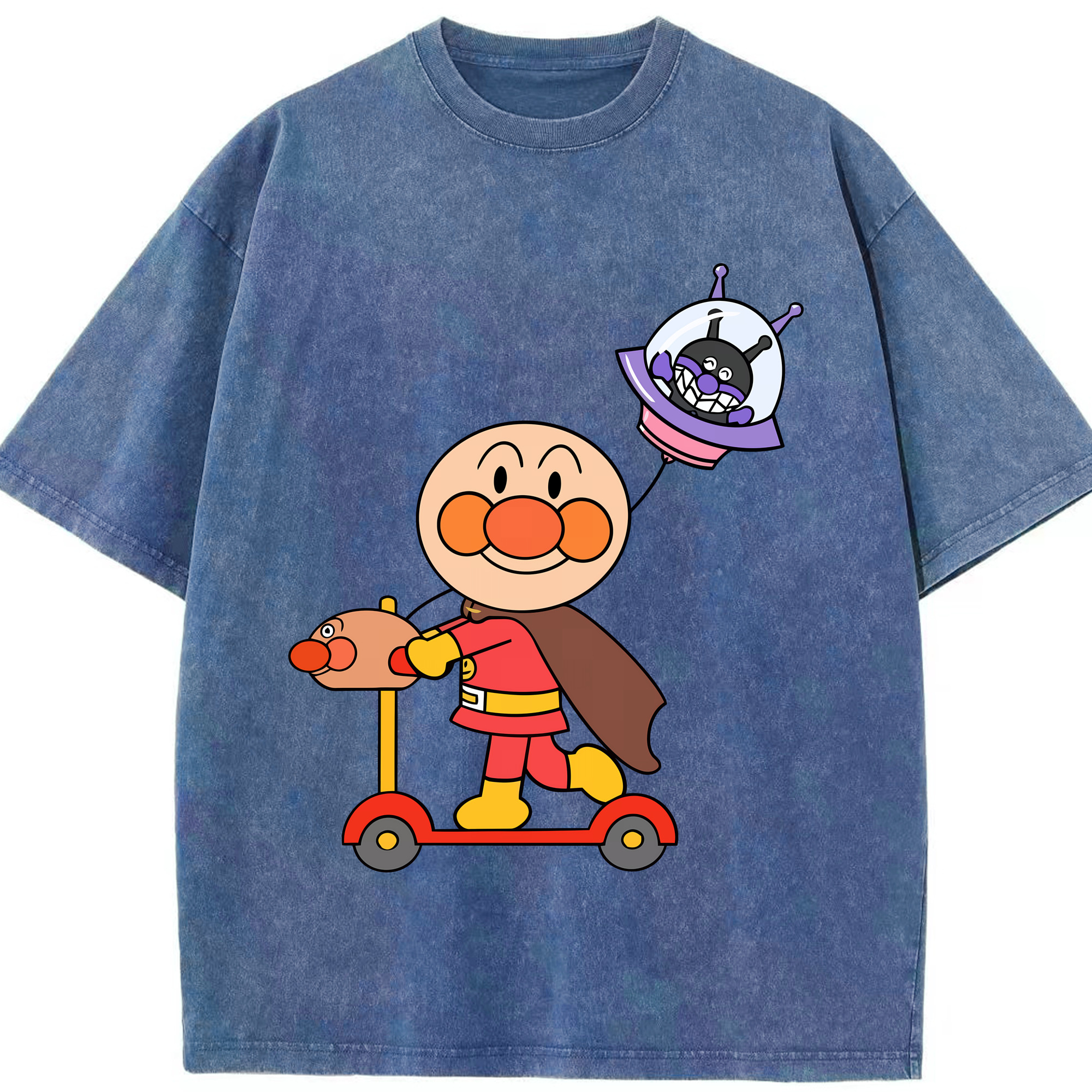 （画像用） アンパンマン Anpanman 綿100% ヴィンテージ風 半袖Tシャツ（フロントプリント）