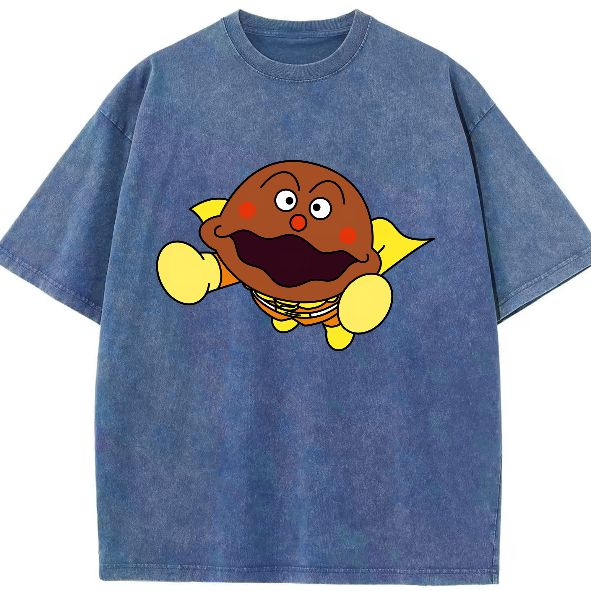 （画像用） アンパンマン Anpanman 綿100% ヴィンテージ風 半袖Tシャツ（フロントプリント）
