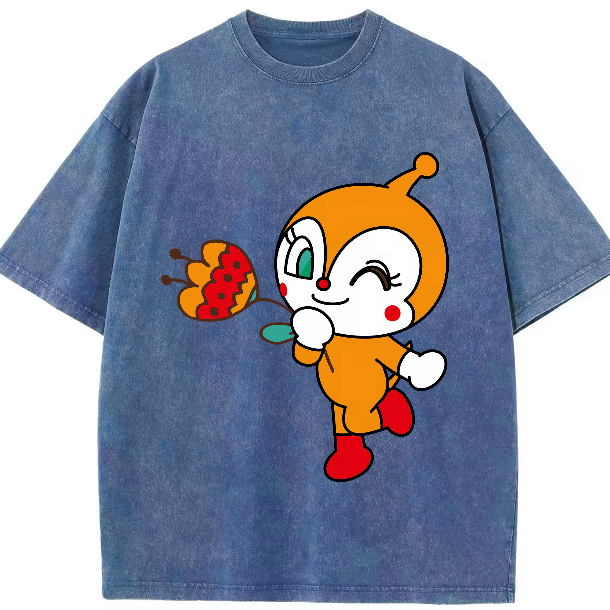 （画像用） アンパンマン Anpanman 綿100% ヴィンテージ風 半袖Tシャツ（フロントプリント）