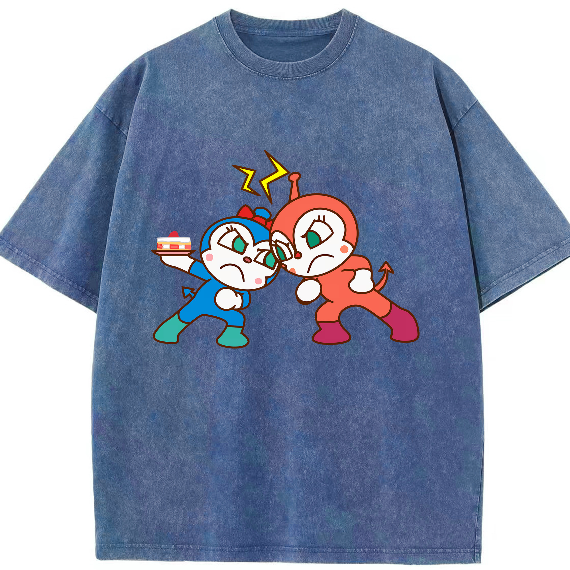 （画像用） アンパンマン Anpanman 綿100% ヴィンテージ風 半袖Tシャツ（フロントプリント）
