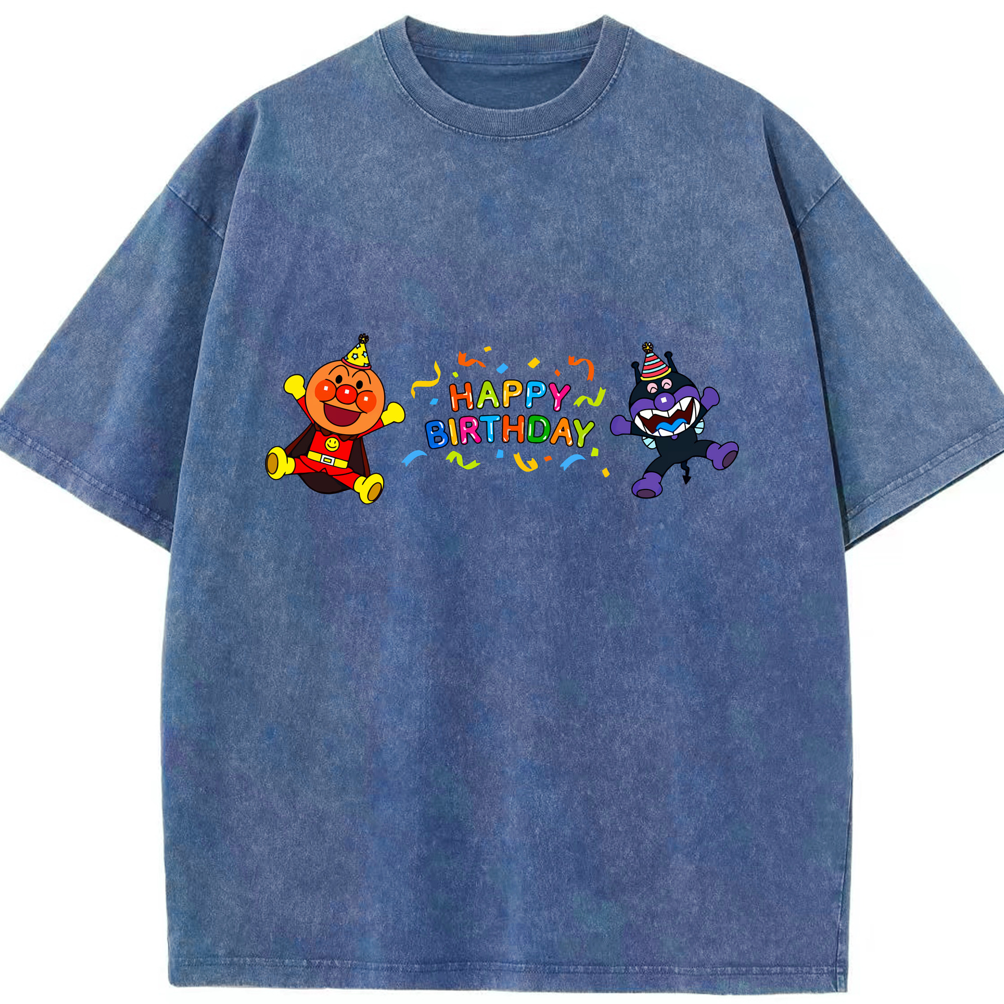 （画像用） アンパンマン Anpanman 綿100% ヴィンテージ風 半袖Tシャツ（フロントプリント）