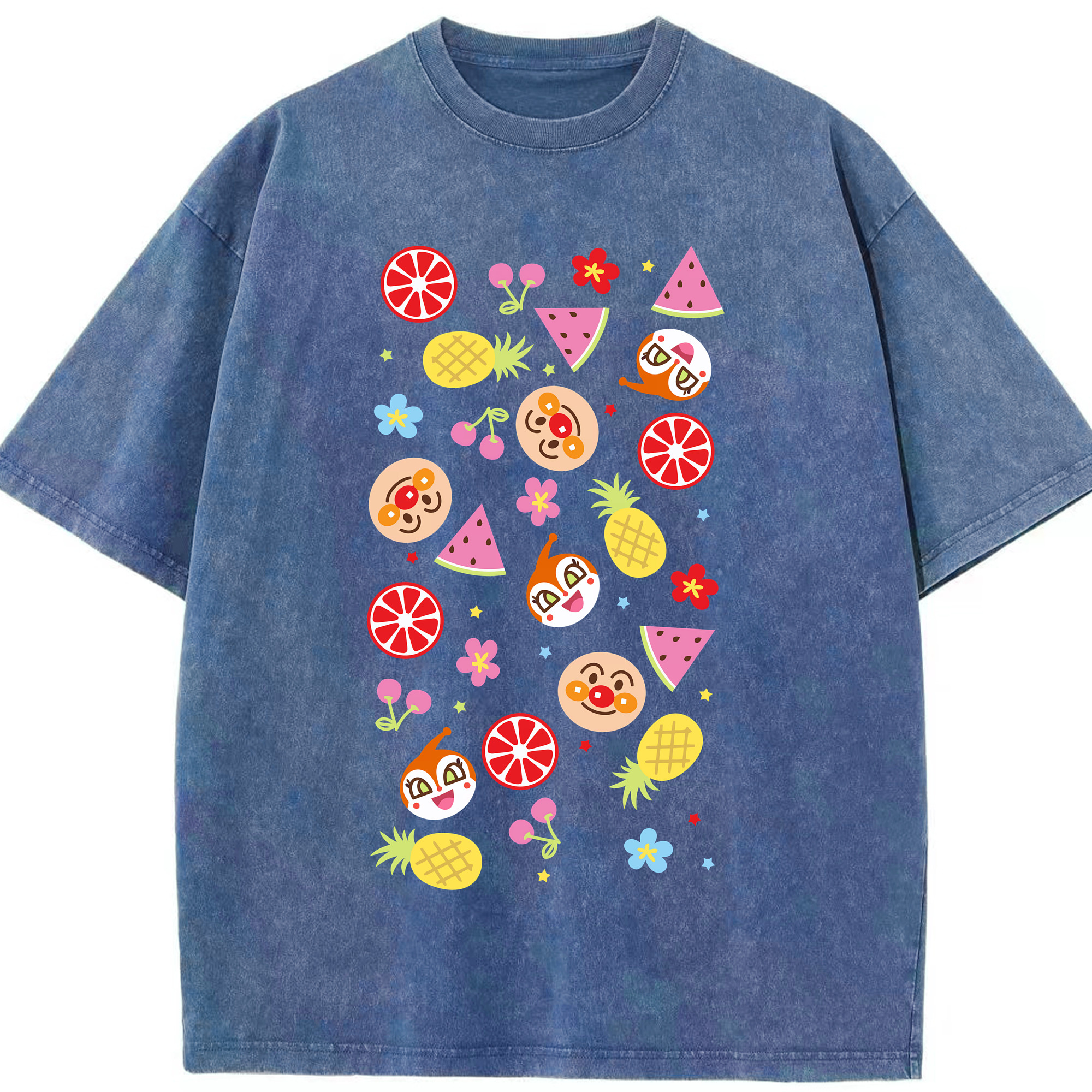 （画像用） アンパンマン Anpanman 綿100% ヴィンテージ風 半袖Tシャツ（フロントプリント）