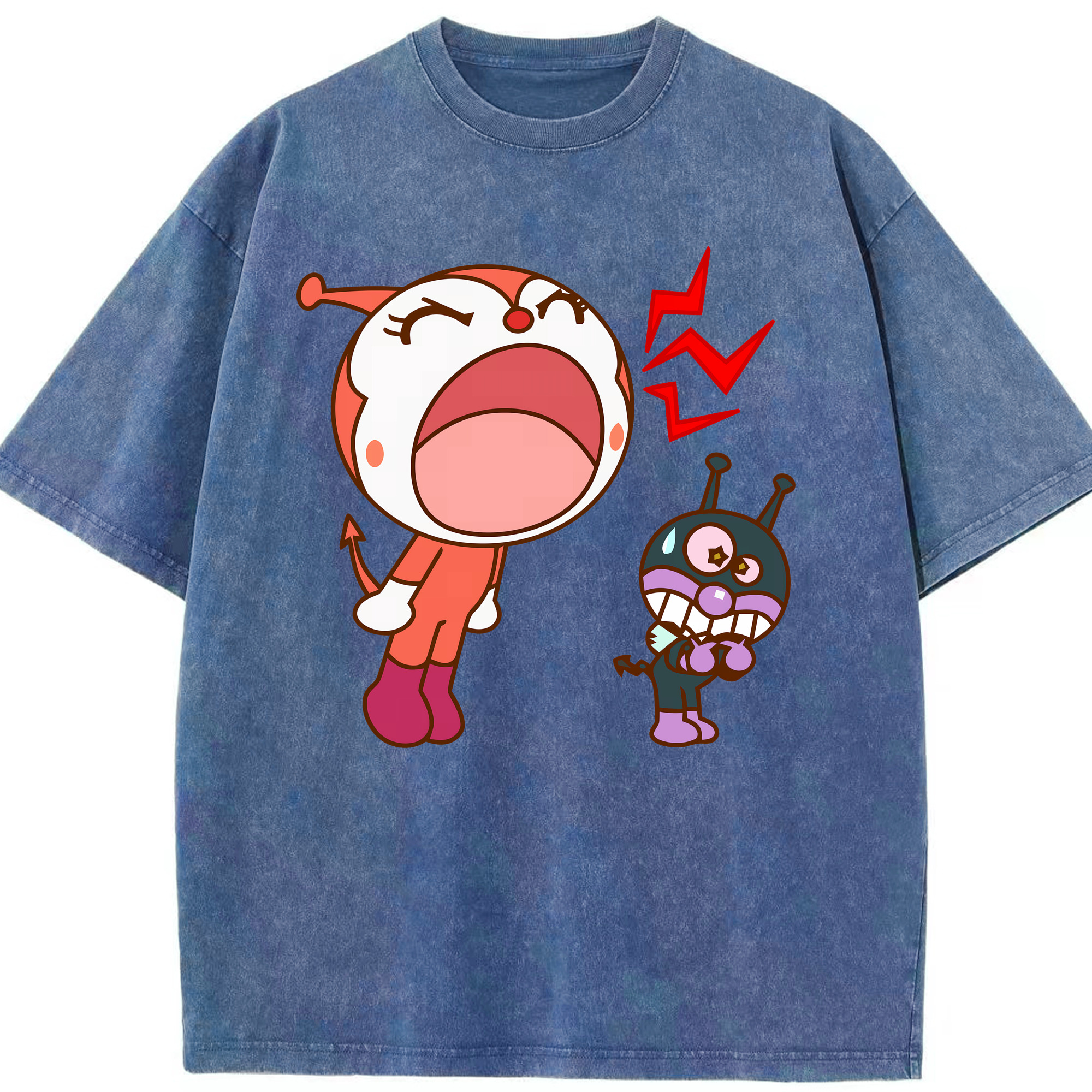 （画像用） アンパンマン Anpanman 綿100% ヴィンテージ風 半袖Tシャツ（フロントプリント）