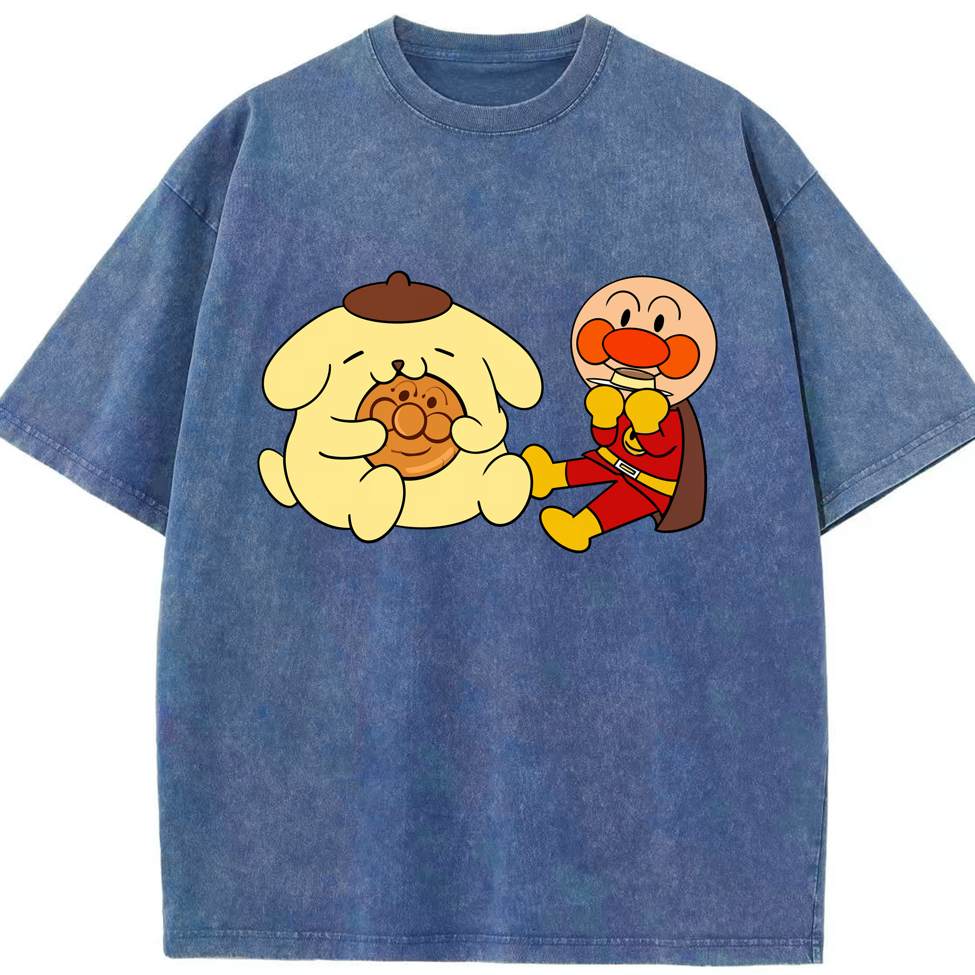 （画像用） アンパンマン Anpanman 綿100% ヴィンテージ風 半袖Tシャツ（フロントプリント）