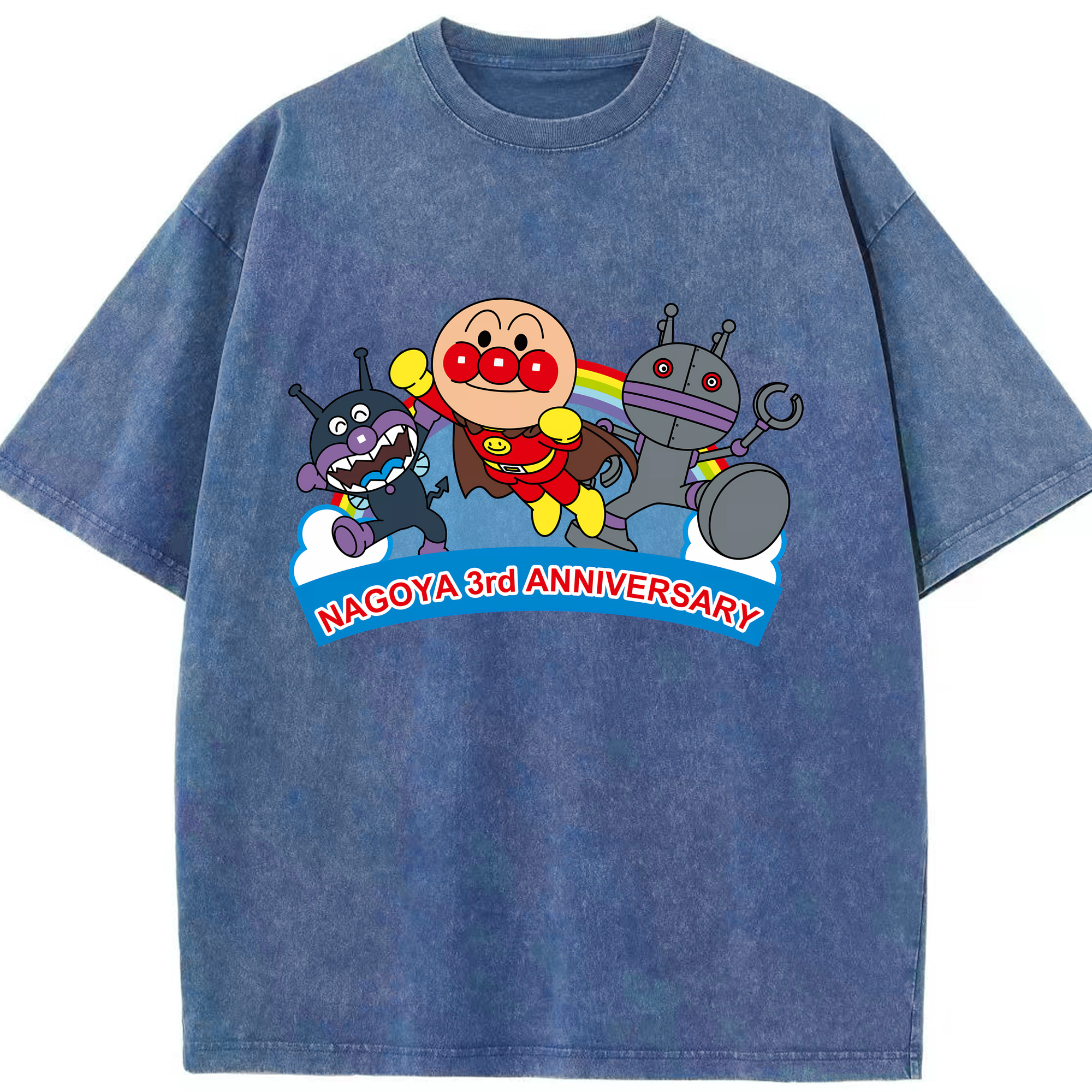 （画像用） アンパンマン Anpanman 綿100% ヴィンテージ風 半袖Tシャツ（フロントプリント）