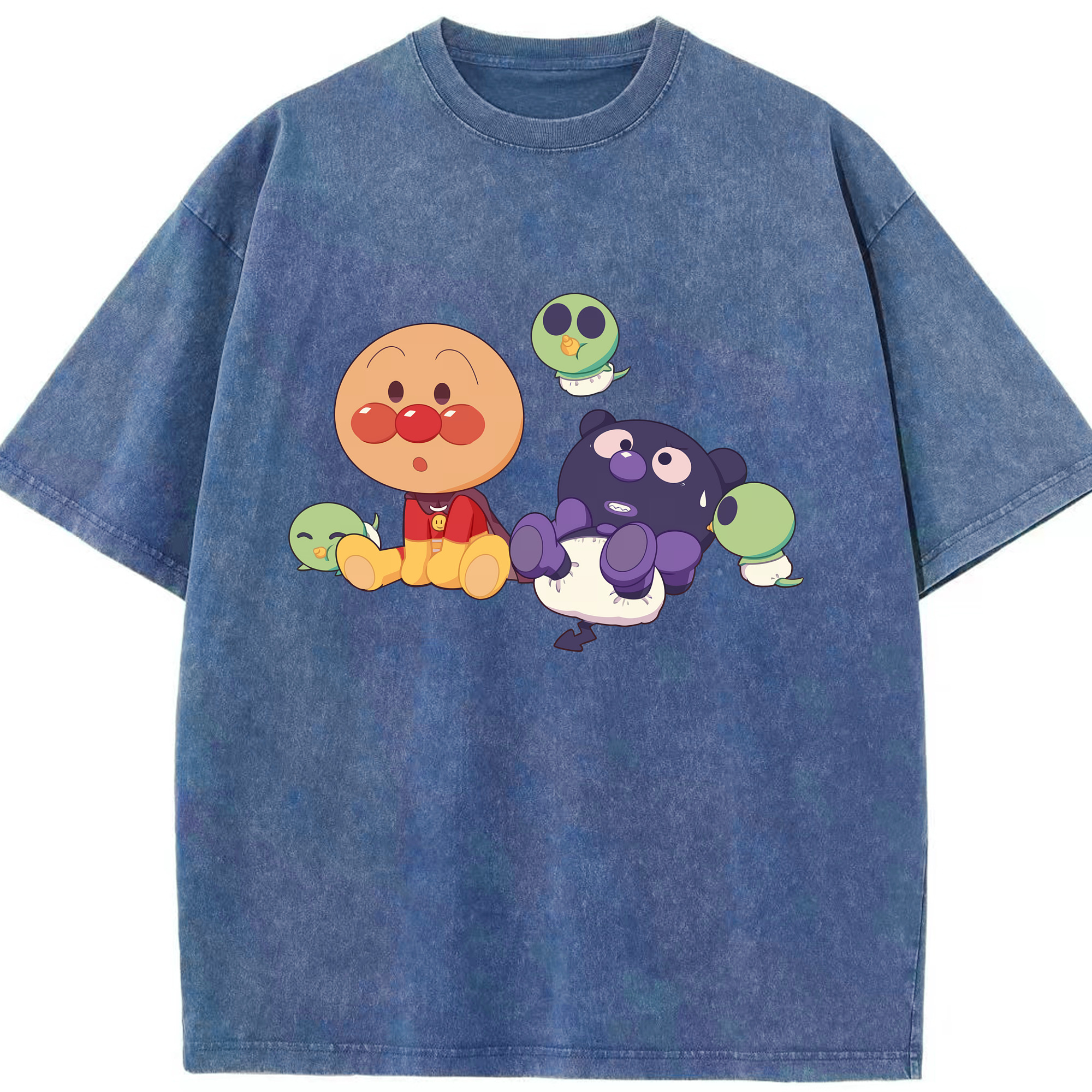 （画像用） アンパンマン Anpanman 綿100% ヴィンテージ風 半袖Tシャツ（フロントプリント）