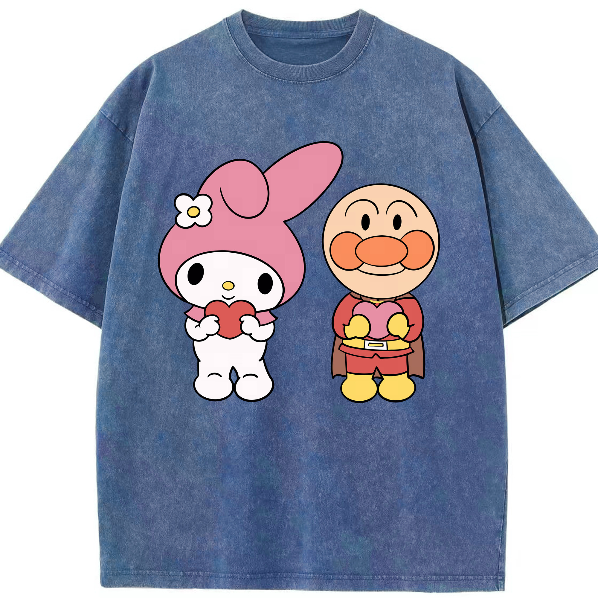 （画像用） アンパンマン Anpanman 綿100% ヴィンテージ風 半袖Tシャツ（フロントプリント）
