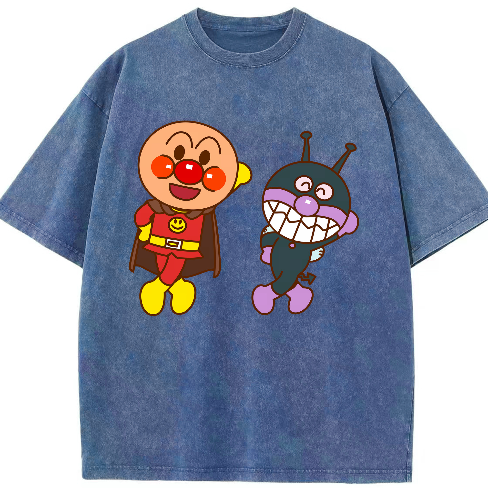 （画像用） アンパンマン Anpanman 綿100% ヴィンテージ風 半袖Tシャツ（フロントプリント）