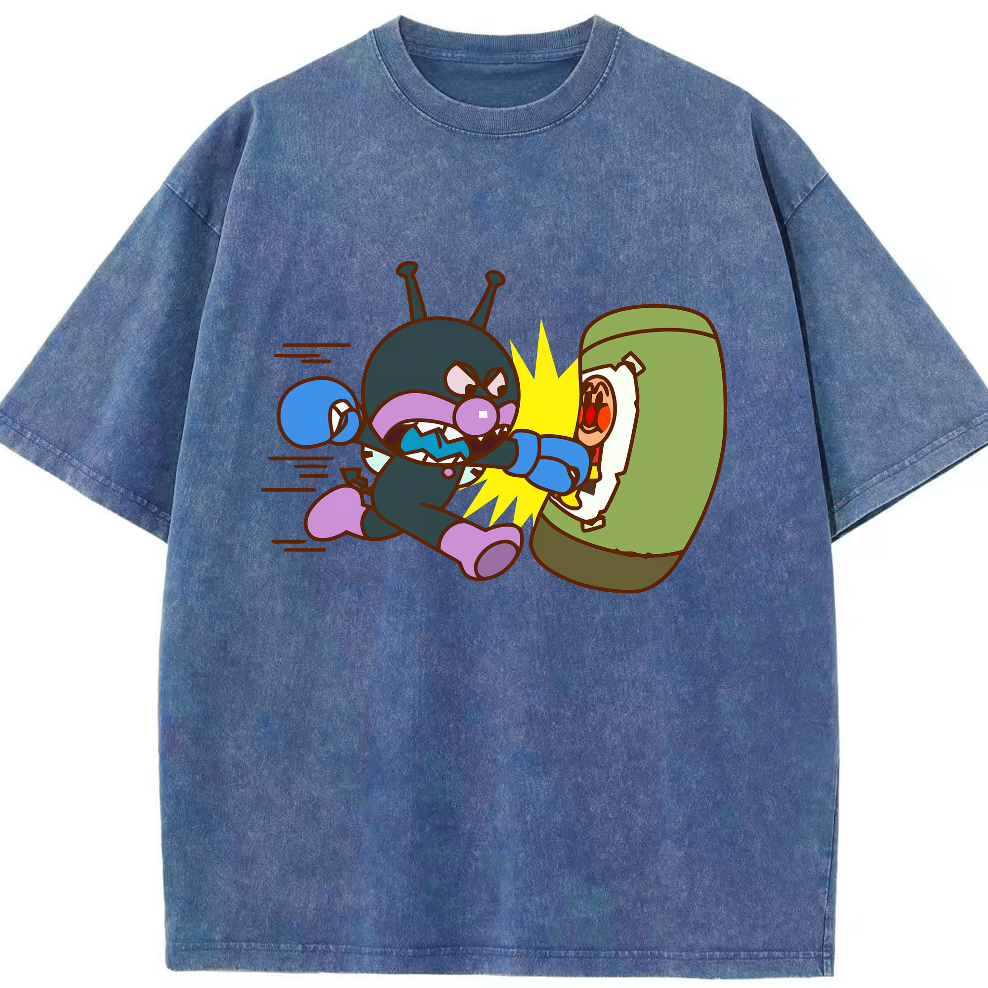 （画像用） アンパンマン Anpanman 綿100% ヴィンテージ風 半袖Tシャツ（フロントプリント）
