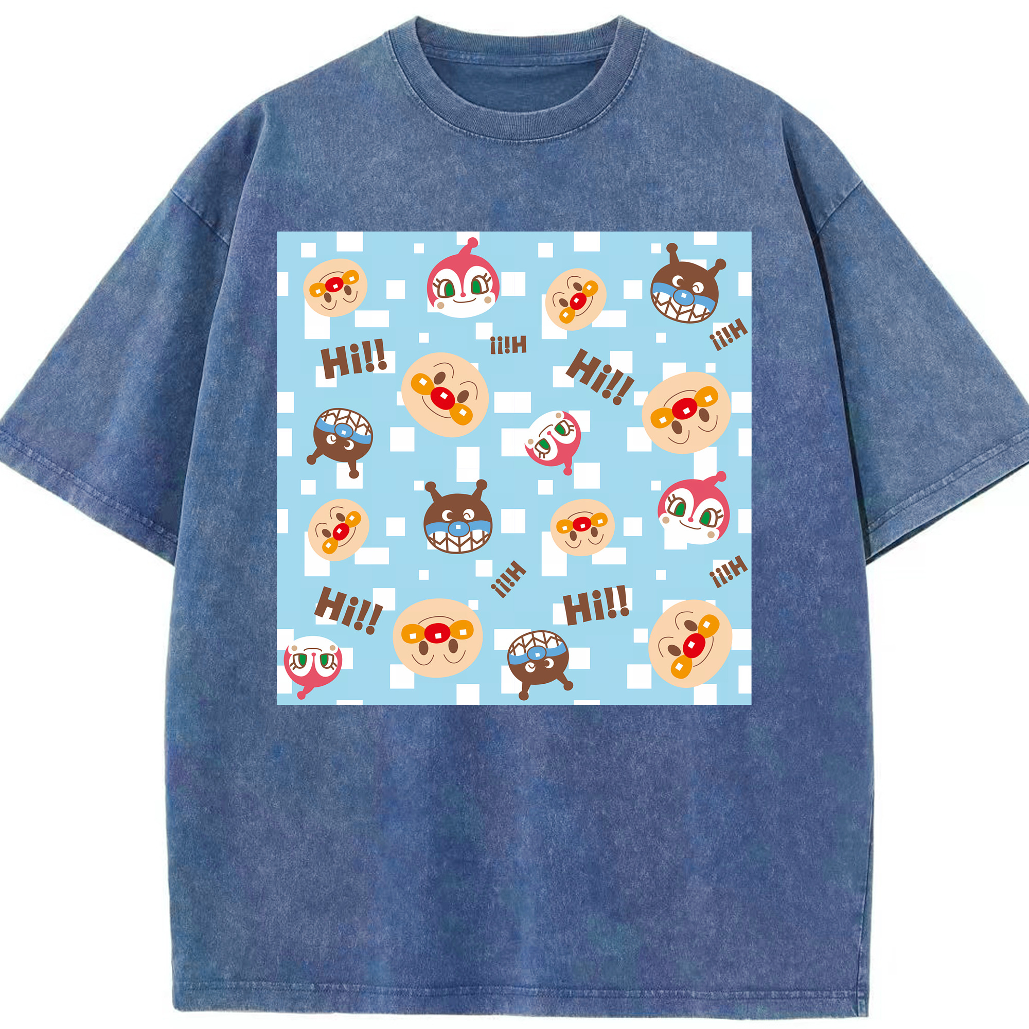 （画像用） アンパンマン Anpanman 綿100% ヴィンテージ風 半袖Tシャツ（フロントプリント）