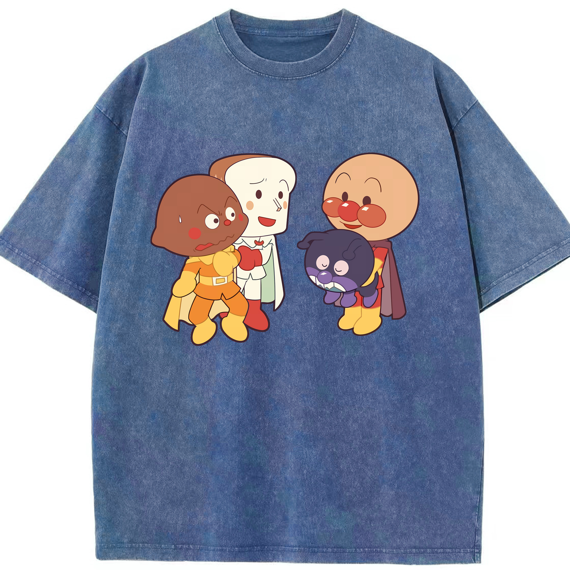（画像用） アンパンマン Anpanman 綿100% ヴィンテージ風 半袖Tシャツ（フロントプリント）