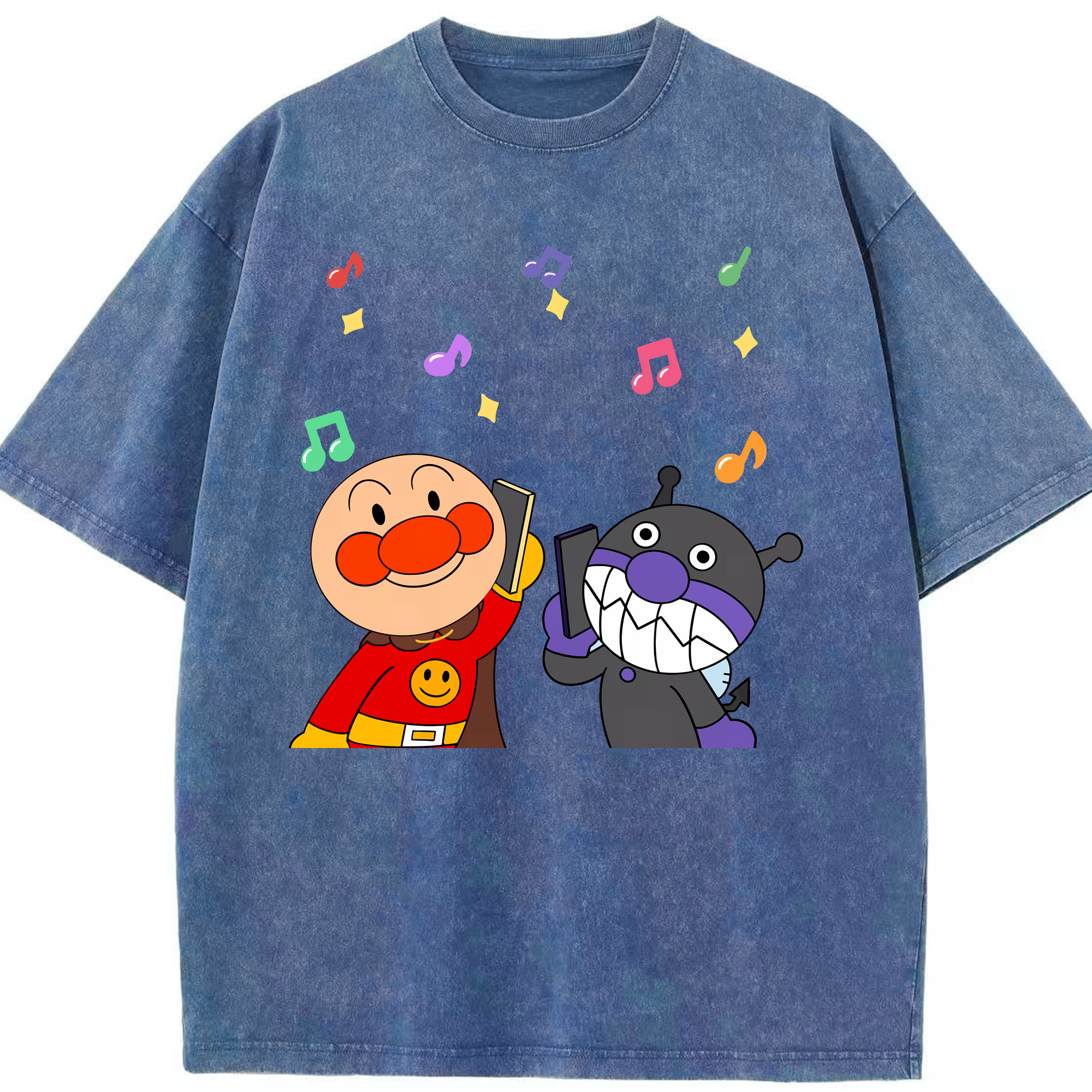 （画像用） アンパンマン Anpanman 綿100% ヴィンテージ風 半袖Tシャツ（フロントプリント）