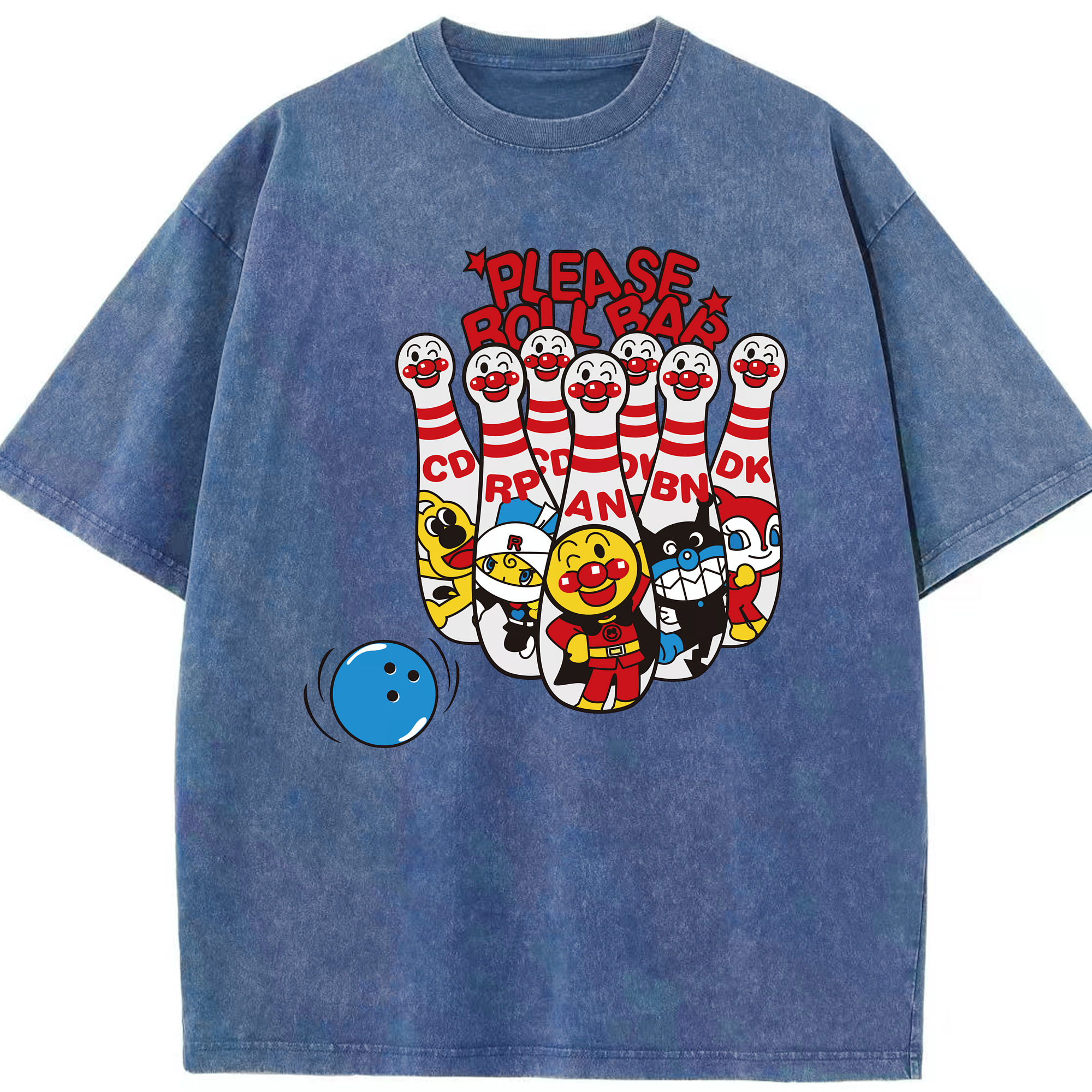 （画像用） アンパンマン Anpanman 綿100% ヴィンテージ風 半袖Tシャツ（フロントプリント）