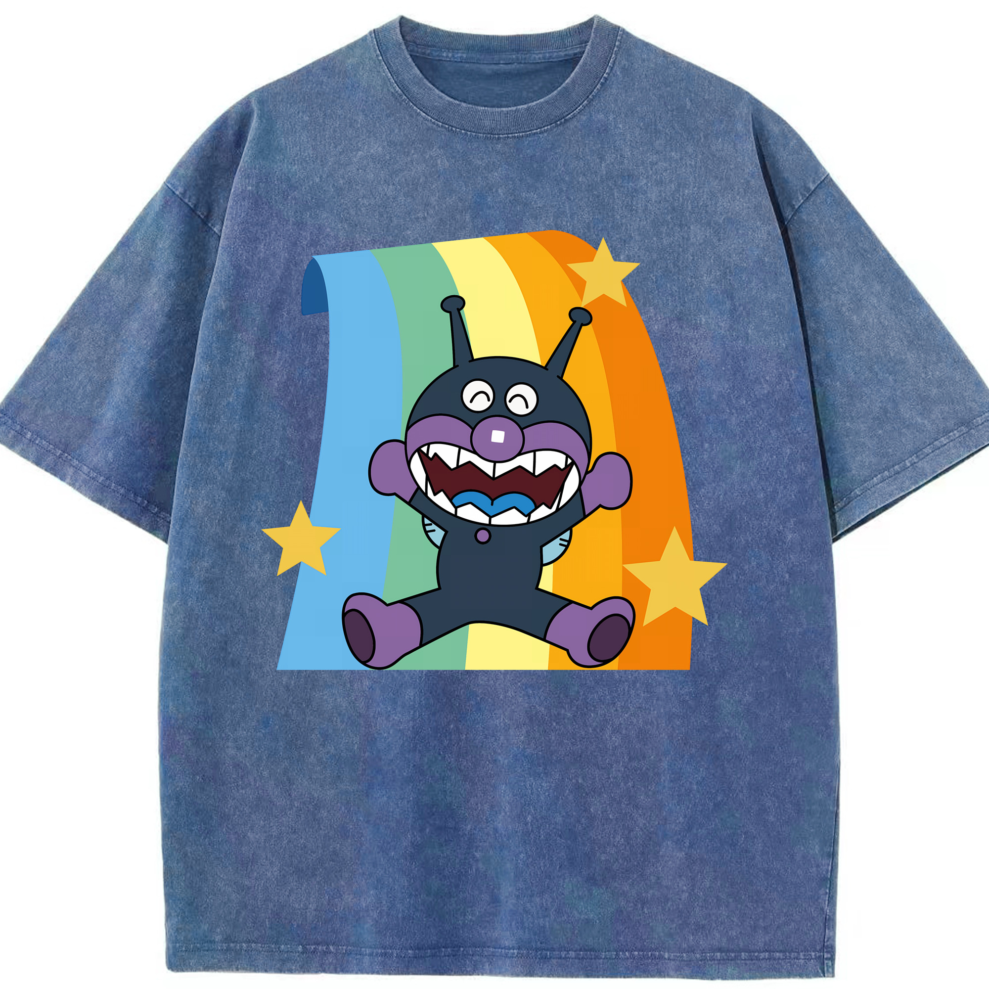 （画像用） アンパンマン Anpanman 綿100% ヴィンテージ風 半袖Tシャツ（フロントプリント）