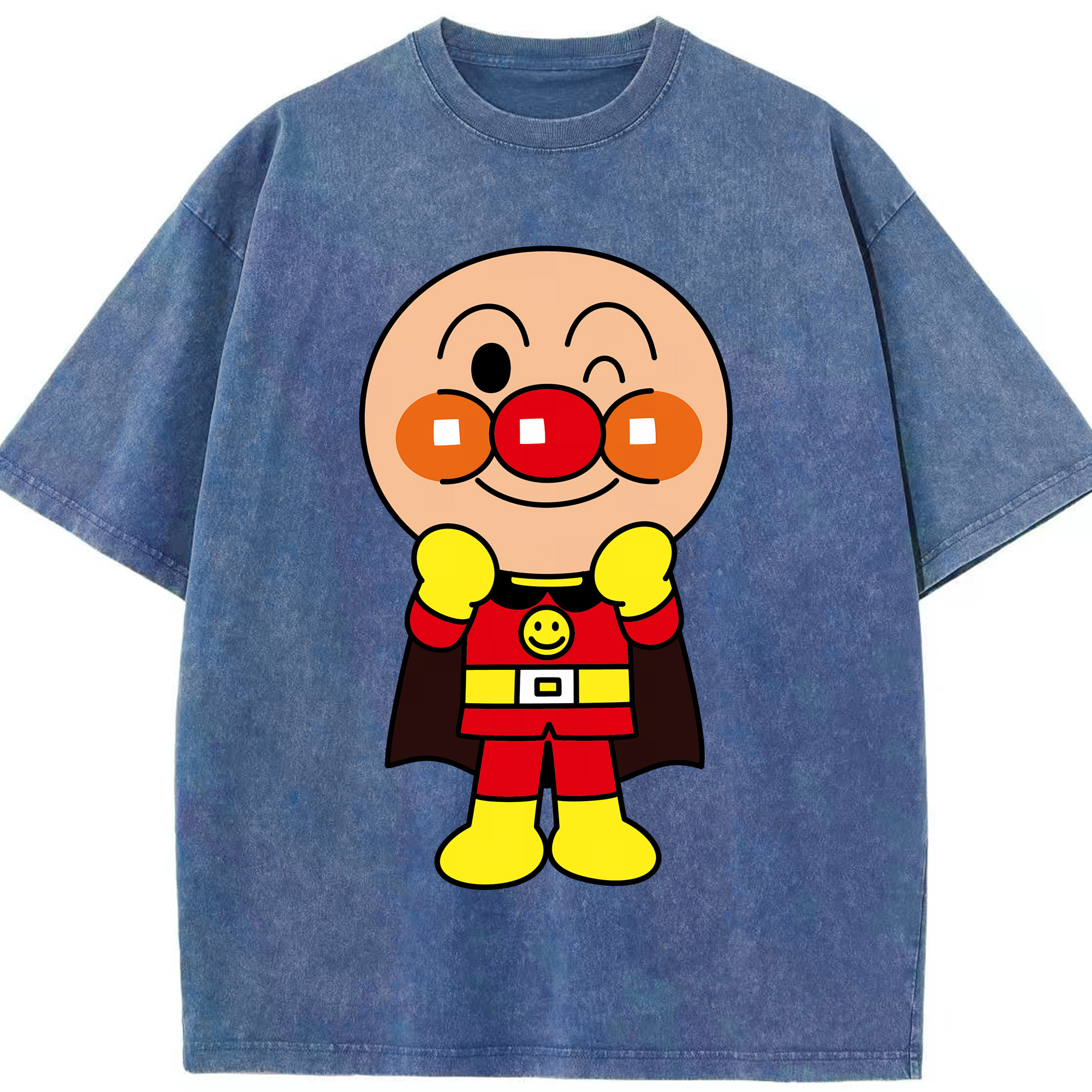 （画像用） アンパンマン Anpanman 綿100% ヴィンテージ風 半袖Tシャツ（フロントプリント）
