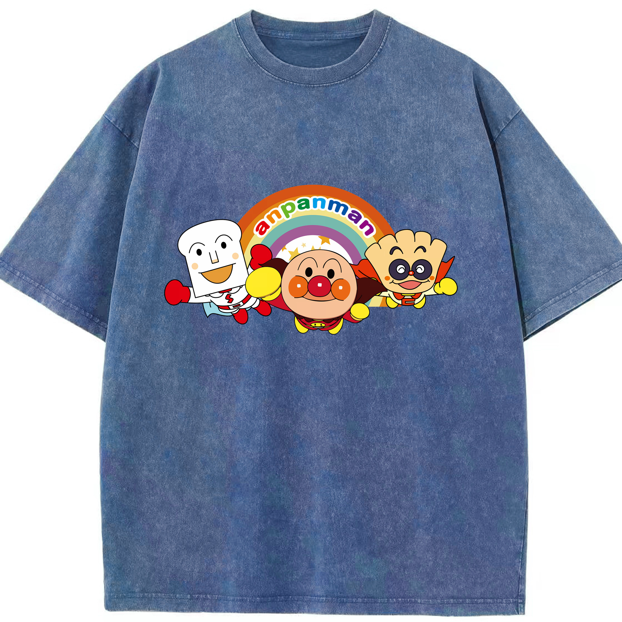 （画像用） アンパンマン Anpanman 綿100% ヴィンテージ風 半袖Tシャツ（フロントプリント）