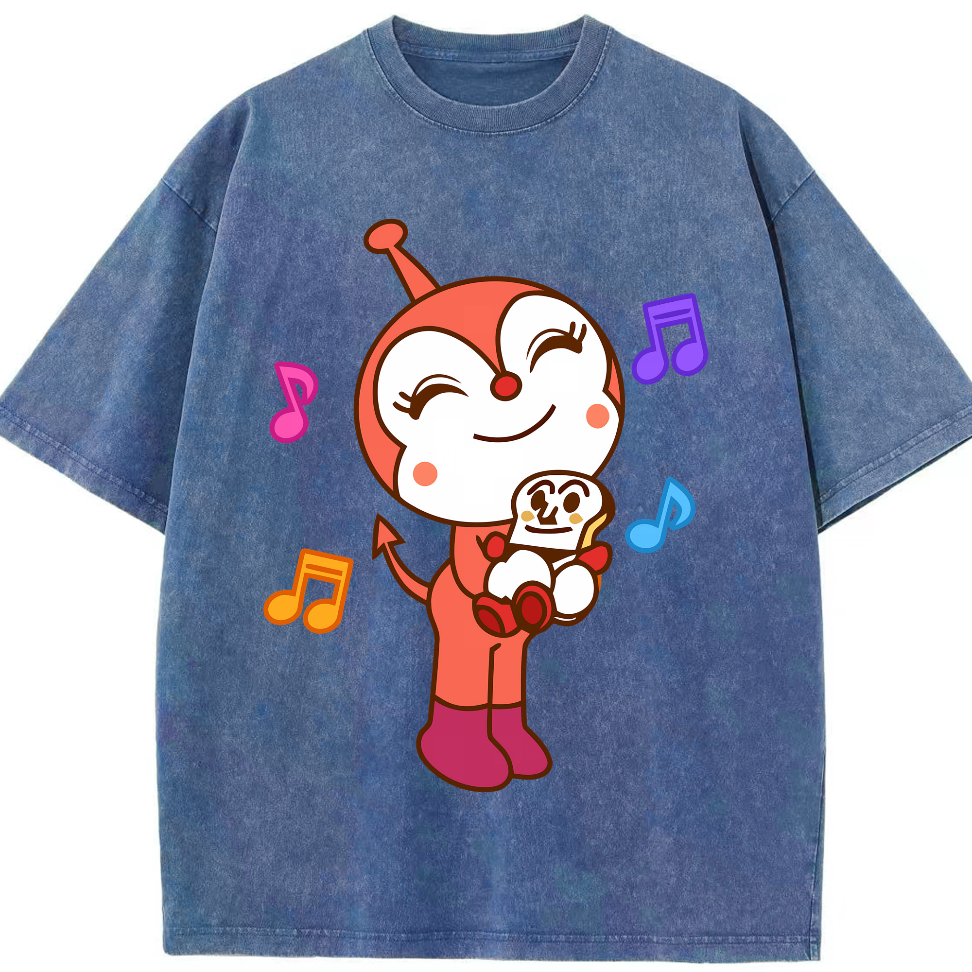 （画像用） アンパンマン Anpanman 綿100% ヴィンテージ風 半袖Tシャツ（フロントプリント）