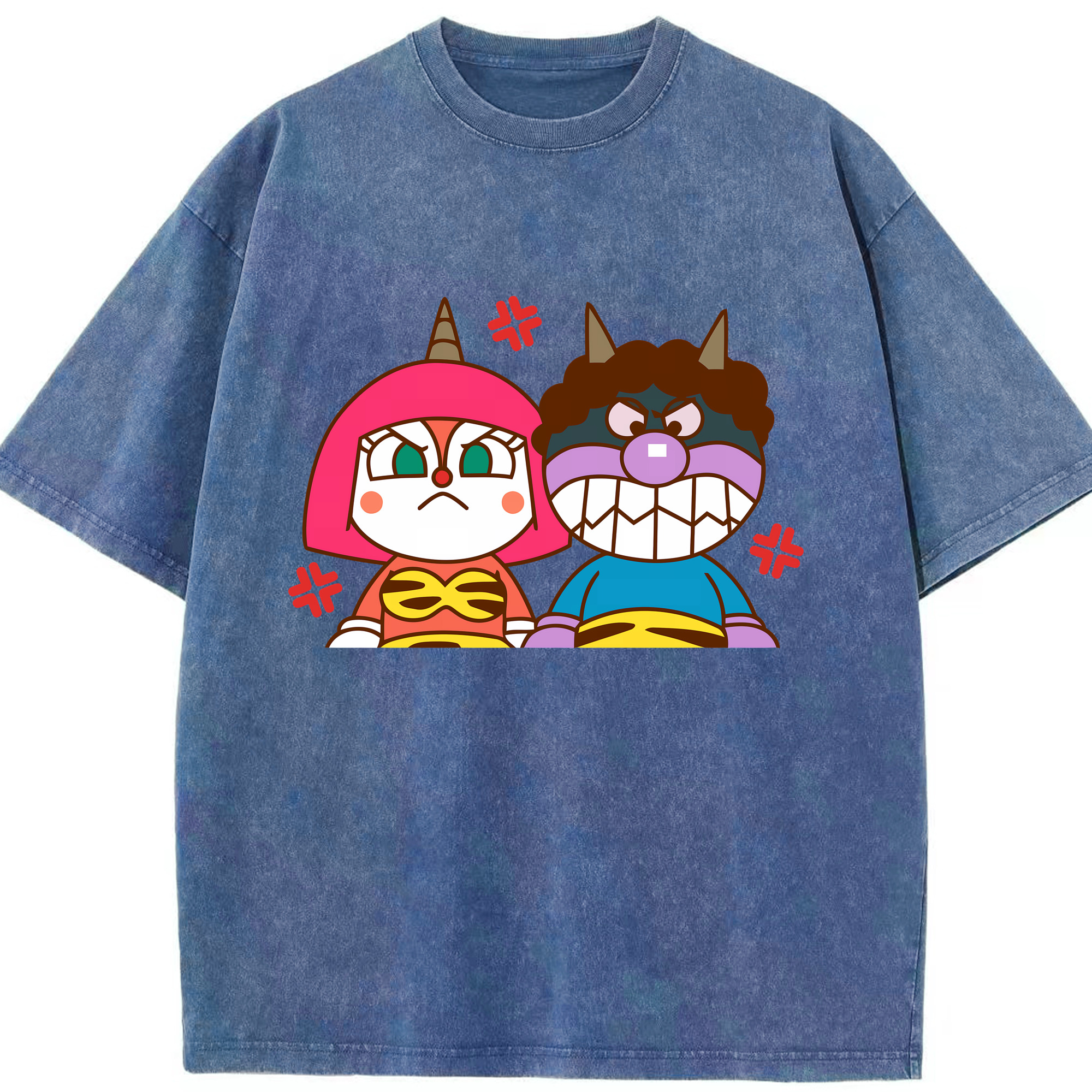 （画像用） アンパンマン Anpanman 綿100% ヴィンテージ風 半袖Tシャツ（フロントプリント）