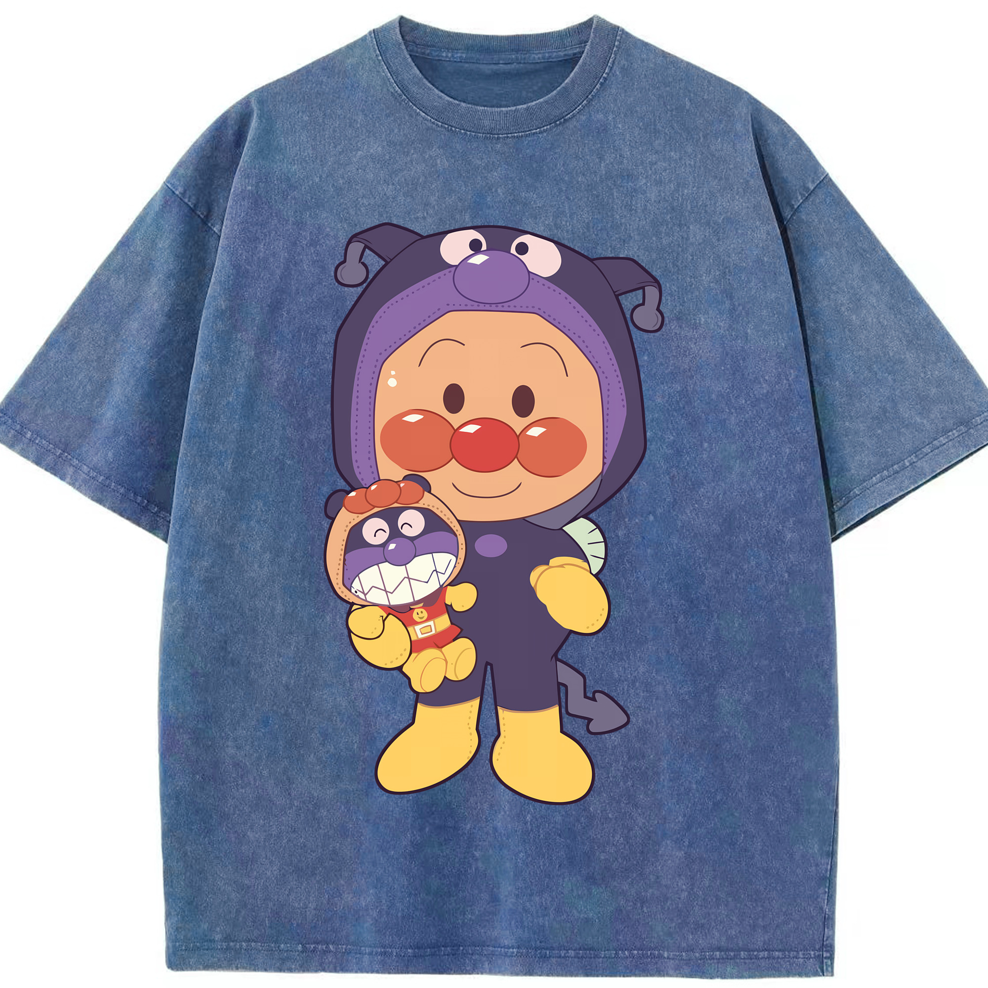 （画像用） アンパンマン Anpanman 綿100% ヴィンテージ風 半袖Tシャツ（フロントプリント）