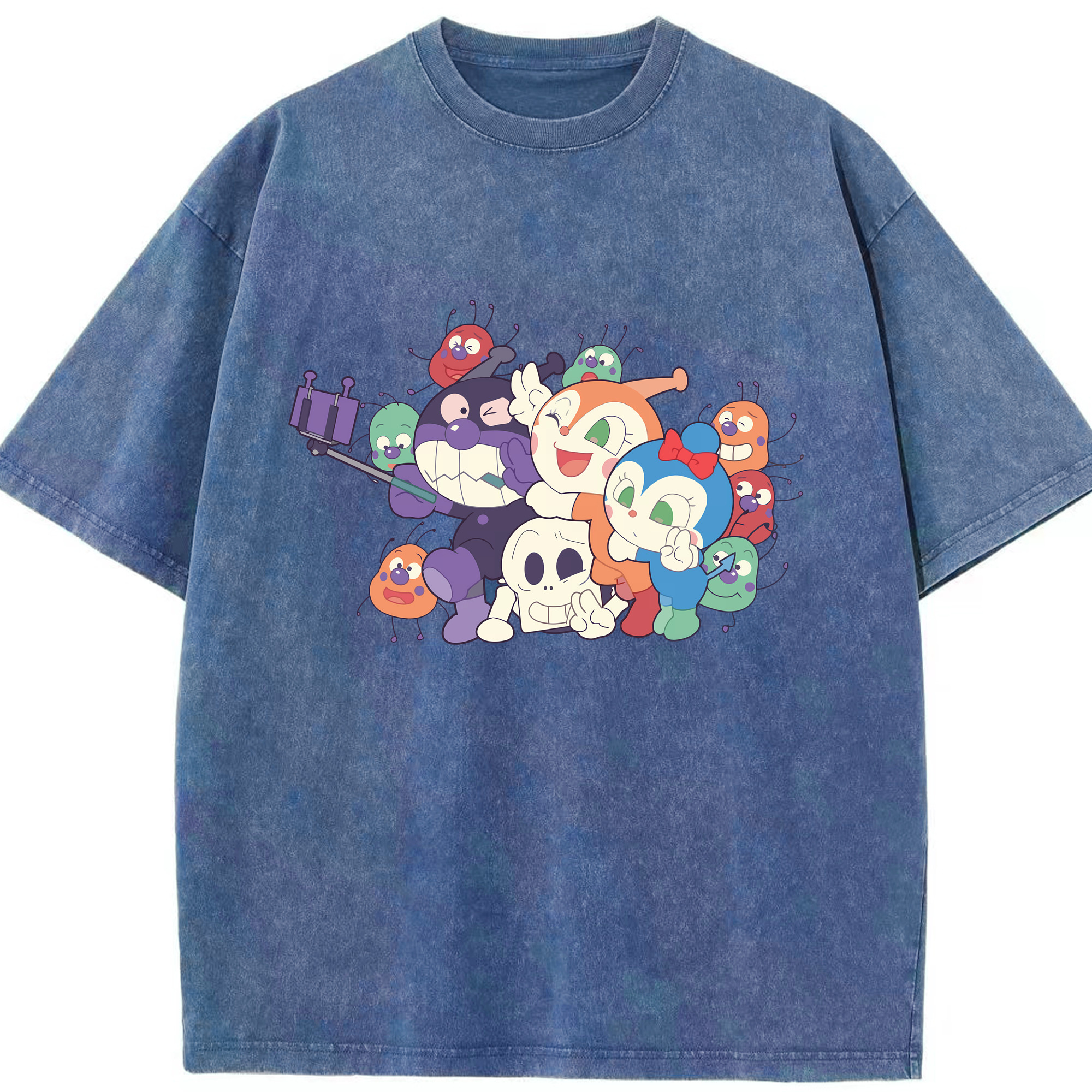 （画像用） アンパンマン Anpanman 綿100% ヴィンテージ風 半袖Tシャツ（フロントプリント）