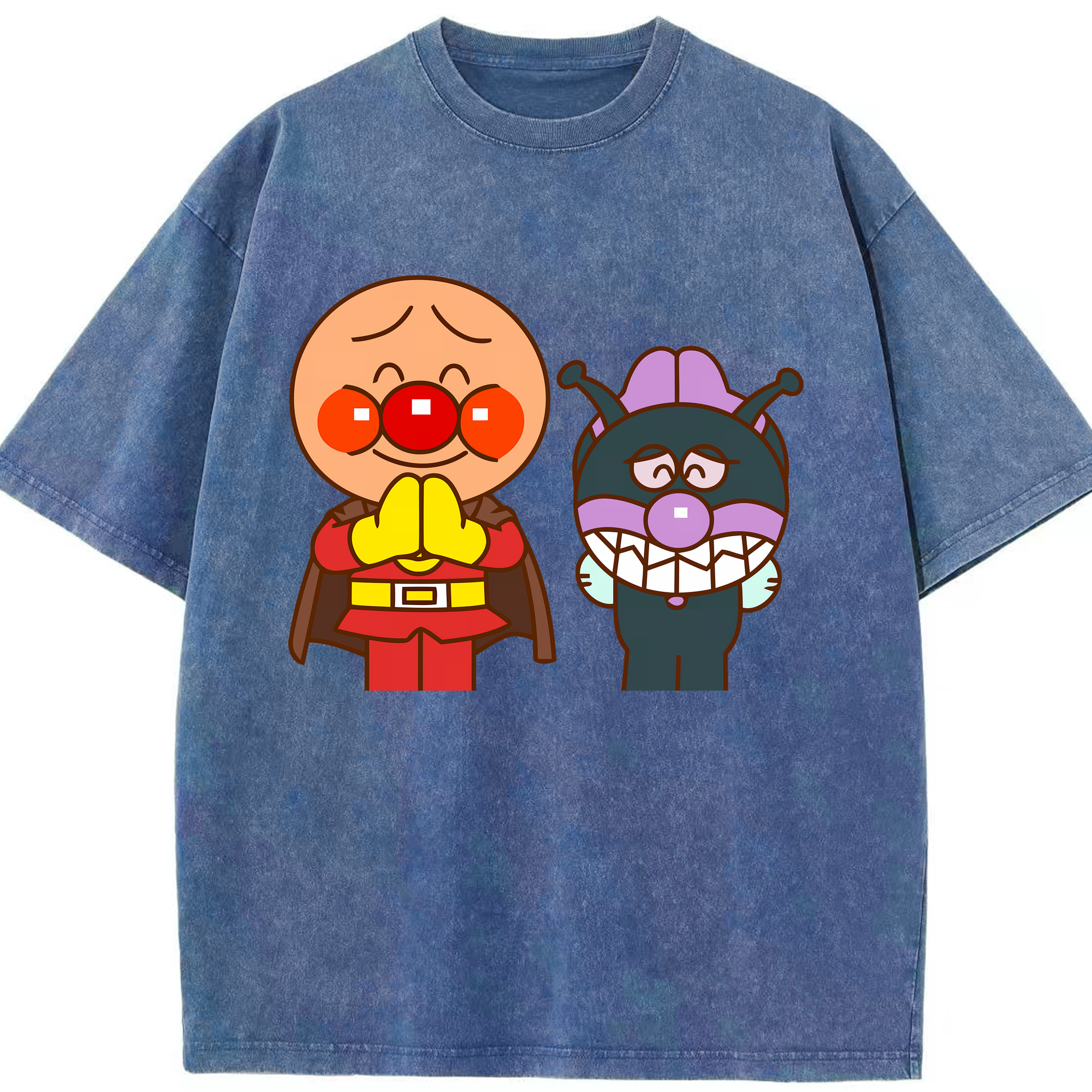 （画像用） アンパンマン Anpanman 綿100% ヴィンテージ風 半袖Tシャツ（フロントプリント）