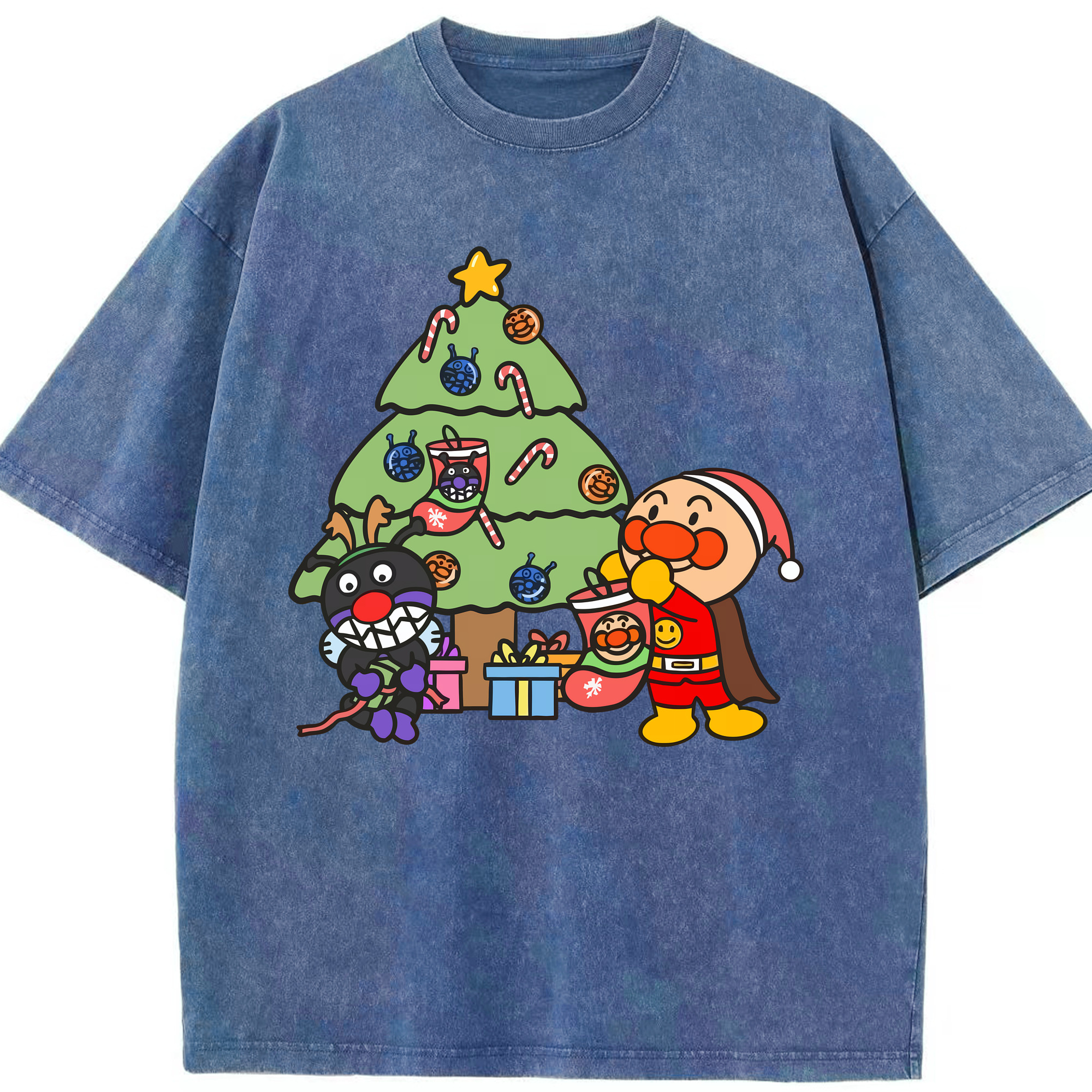 （画像用） アンパンマン Anpanman 綿100% ヴィンテージ風 半袖Tシャツ（フロントプリント）