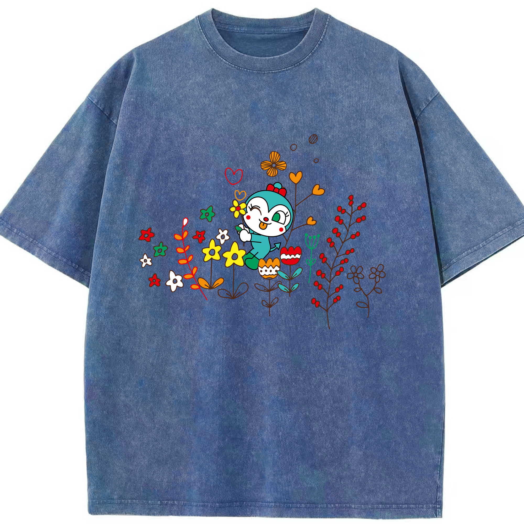 （画像用） アンパンマン Anpanman 綿100% ヴィンテージ風 半袖Tシャツ（フロントプリント）