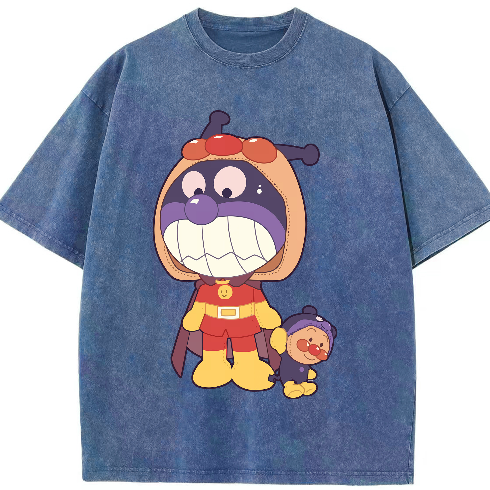 （画像用） アンパンマン Anpanman 綿100% ヴィンテージ風 半袖Tシャツ（フロントプリント）