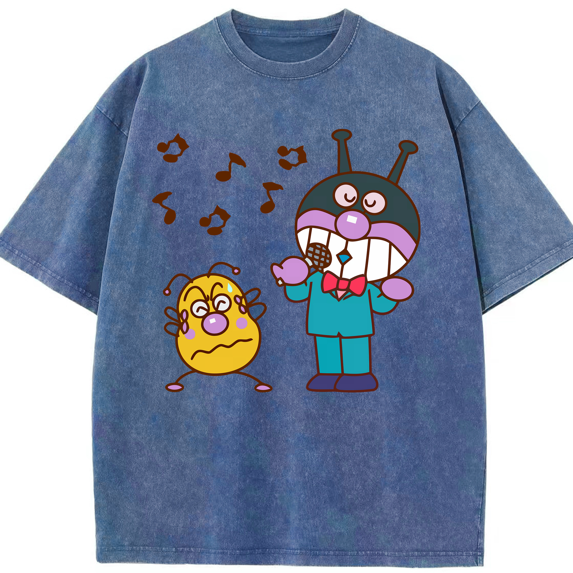 （画像用） アンパンマン Anpanman 綿100% ヴィンテージ風 半袖Tシャツ（フロントプリント）