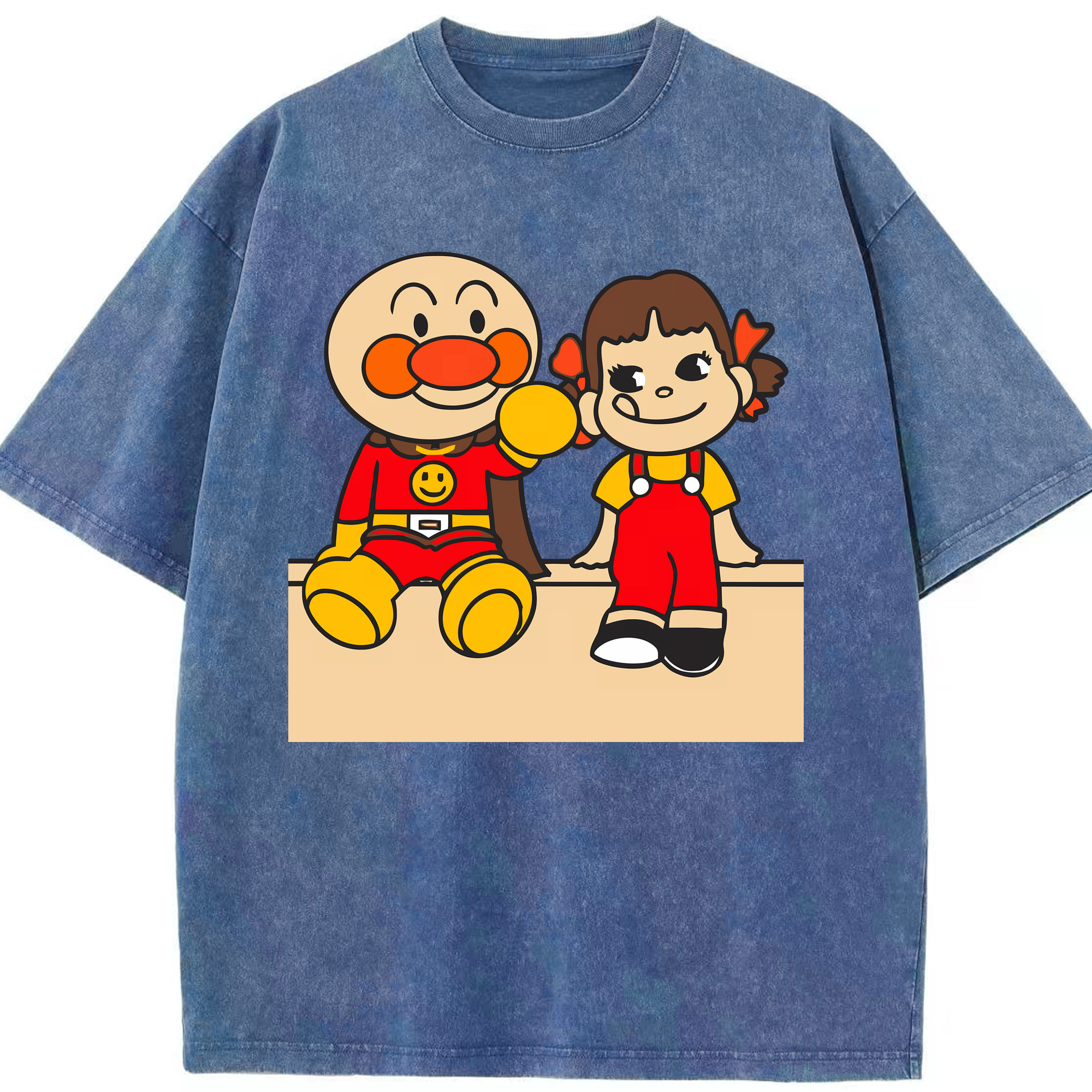 （画像用） アンパンマン Anpanman 綿100% ヴィンテージ風 半袖Tシャツ（フロントプリント）