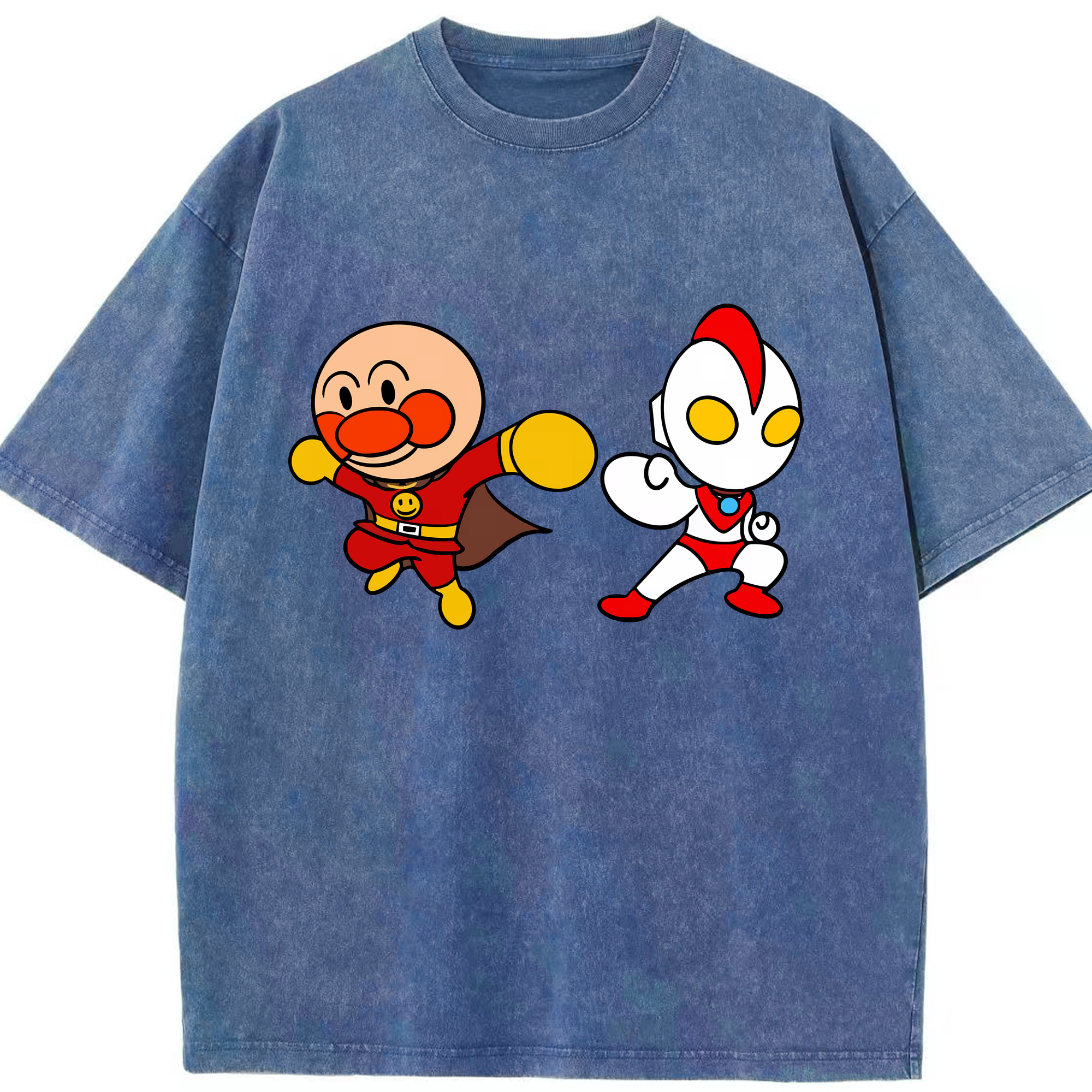 （画像用） アンパンマン Anpanman 綿100% ヴィンテージ風 半袖Tシャツ（フロントプリント）